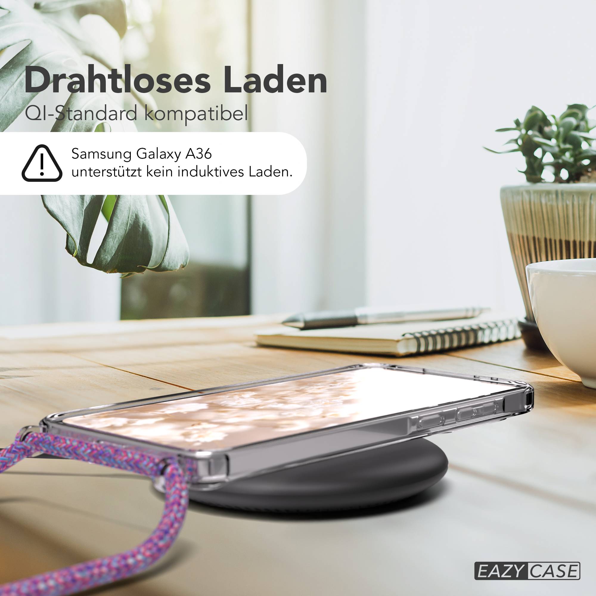 Galaxy A36 transparente Hülle + Kordel mit MagSafe