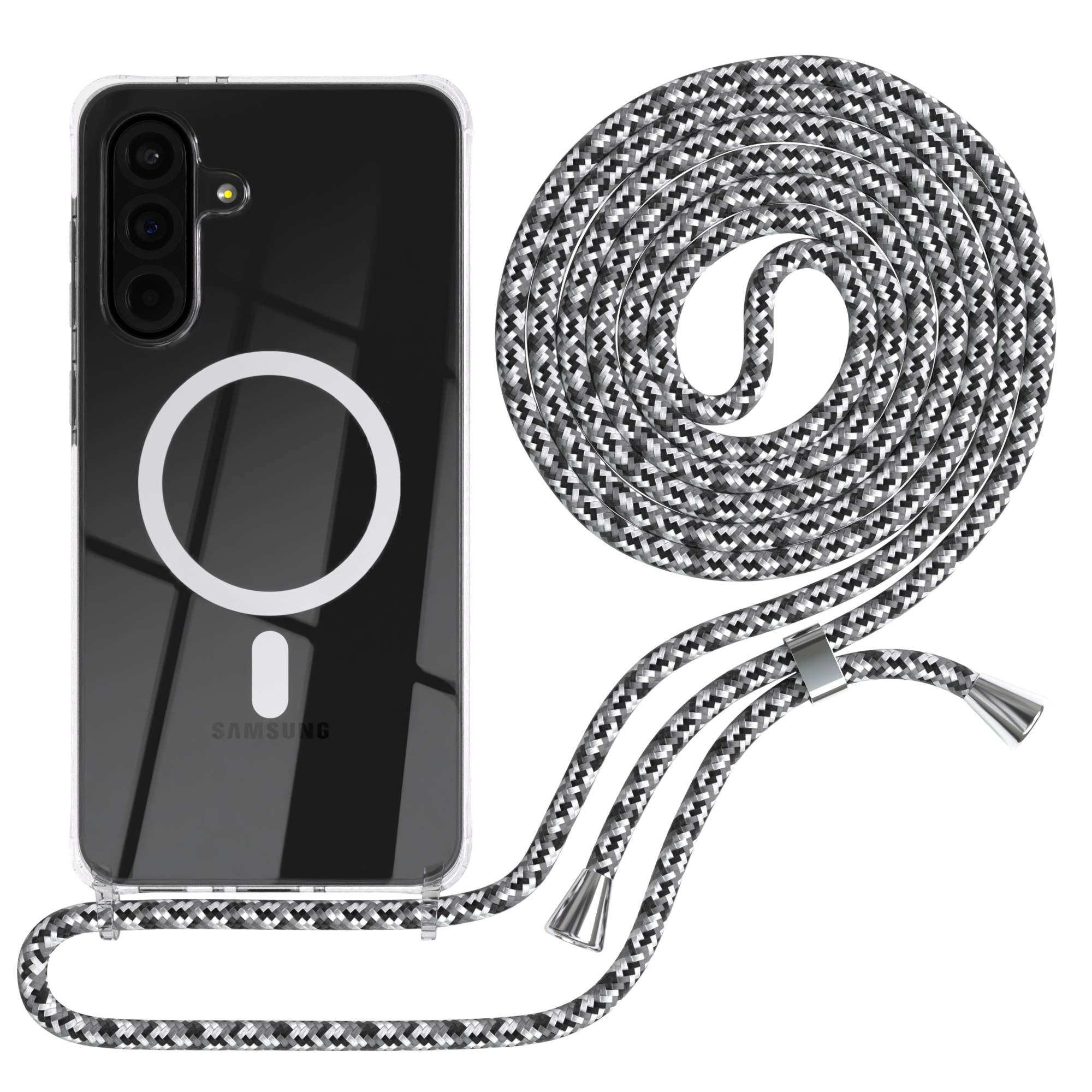 Galaxy A36 transparente Hülle + Kordel mit MagSafe