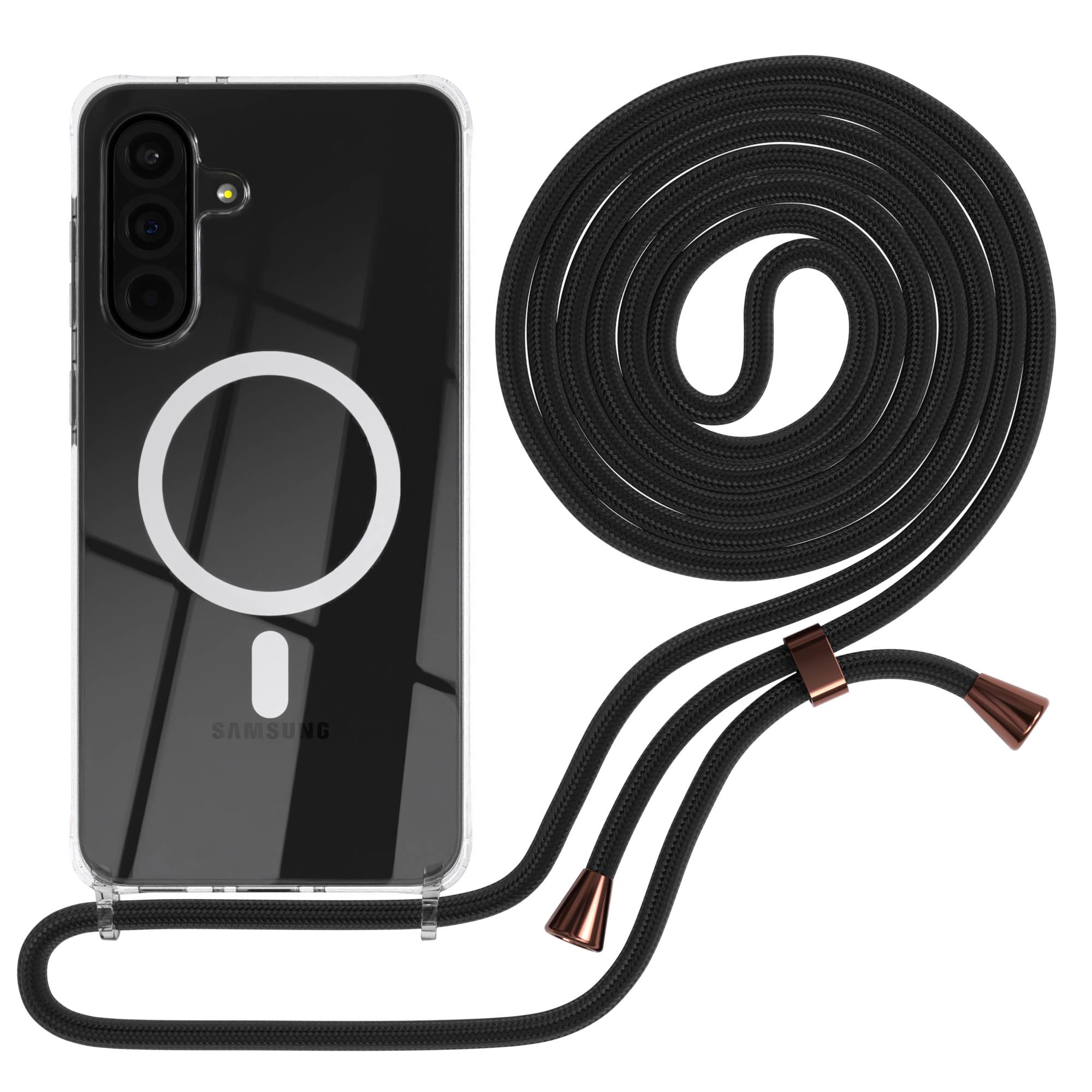 Galaxy A36 transparente Hülle + Kordel mit MagSafe