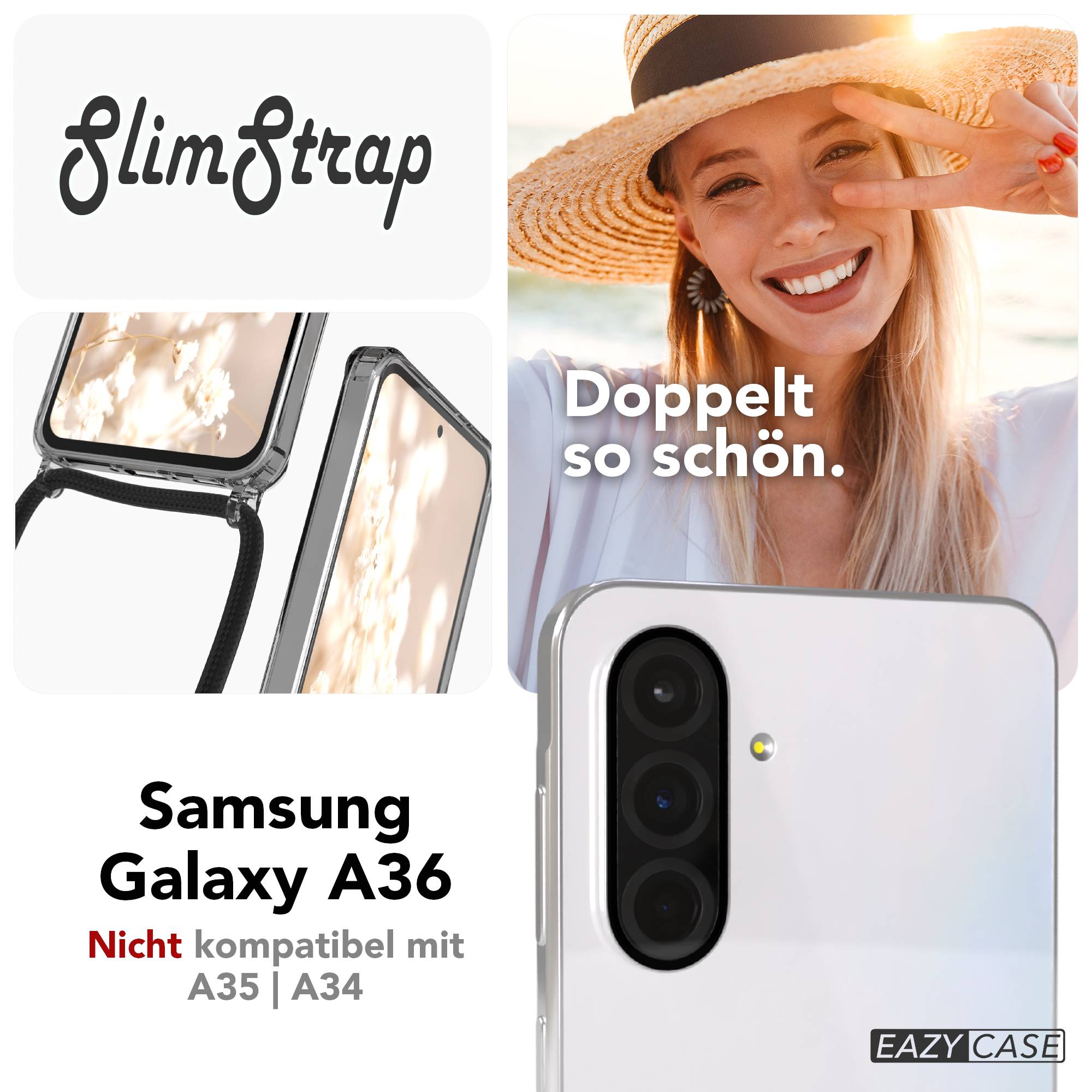 Galaxy A36 transparente Hülle + Kordel mit MagSafe