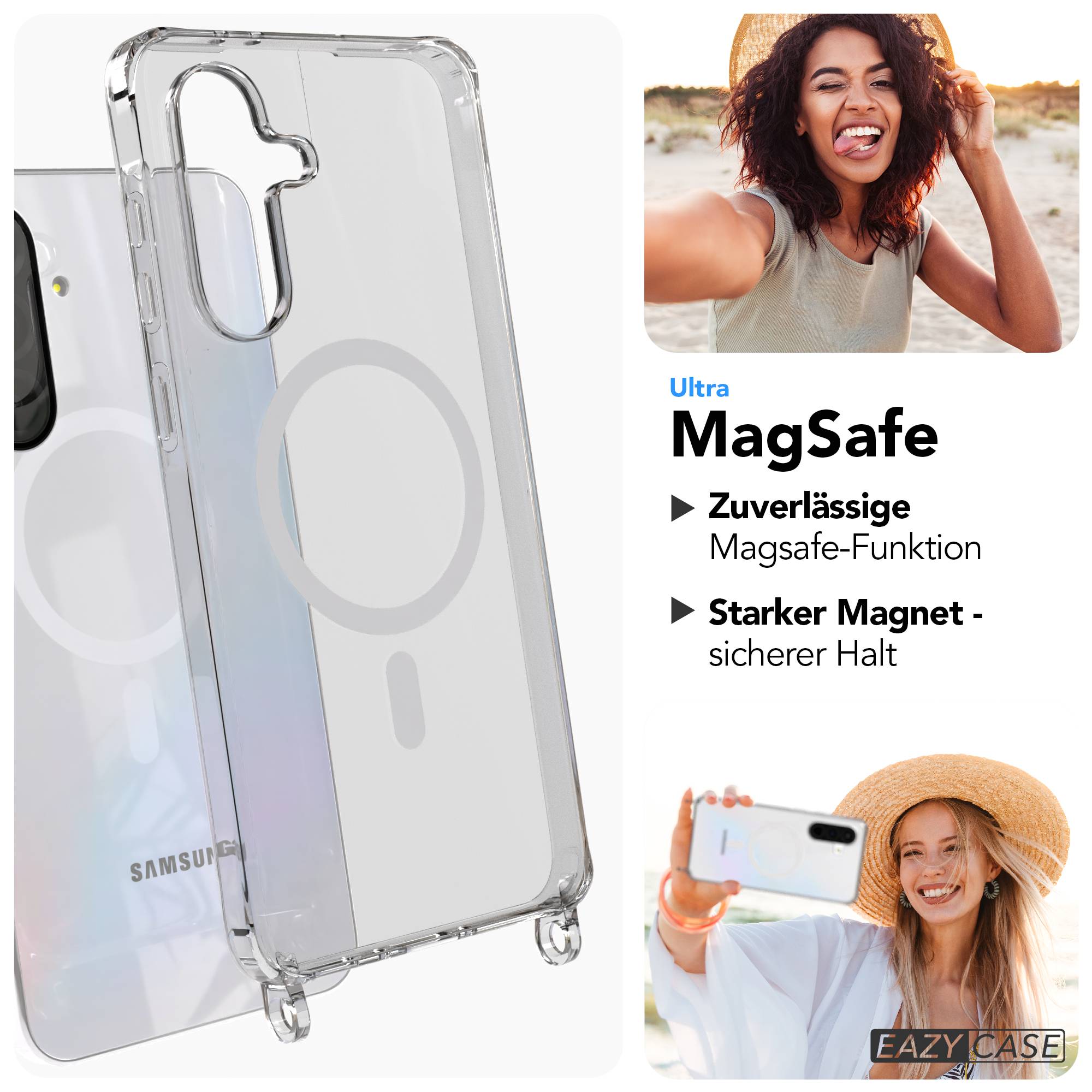 Galaxy A36 transparente Hülle + Kordel mit MagSafe