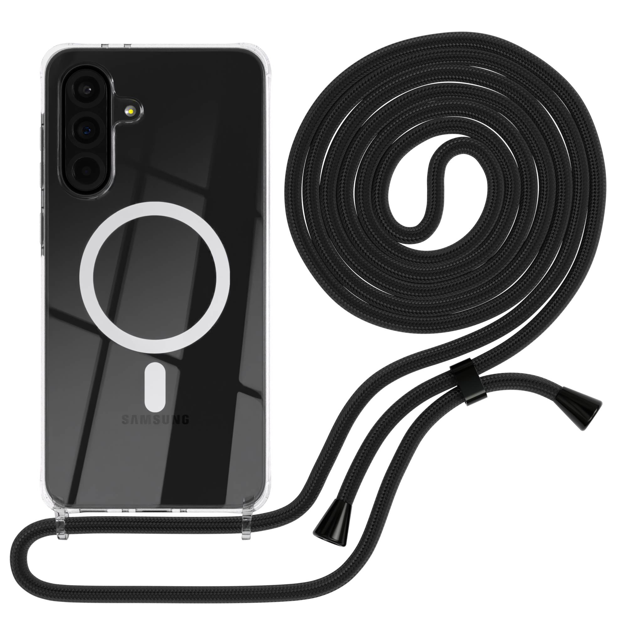Galaxy A36 transparente Hülle + Kordel mit MagSafe