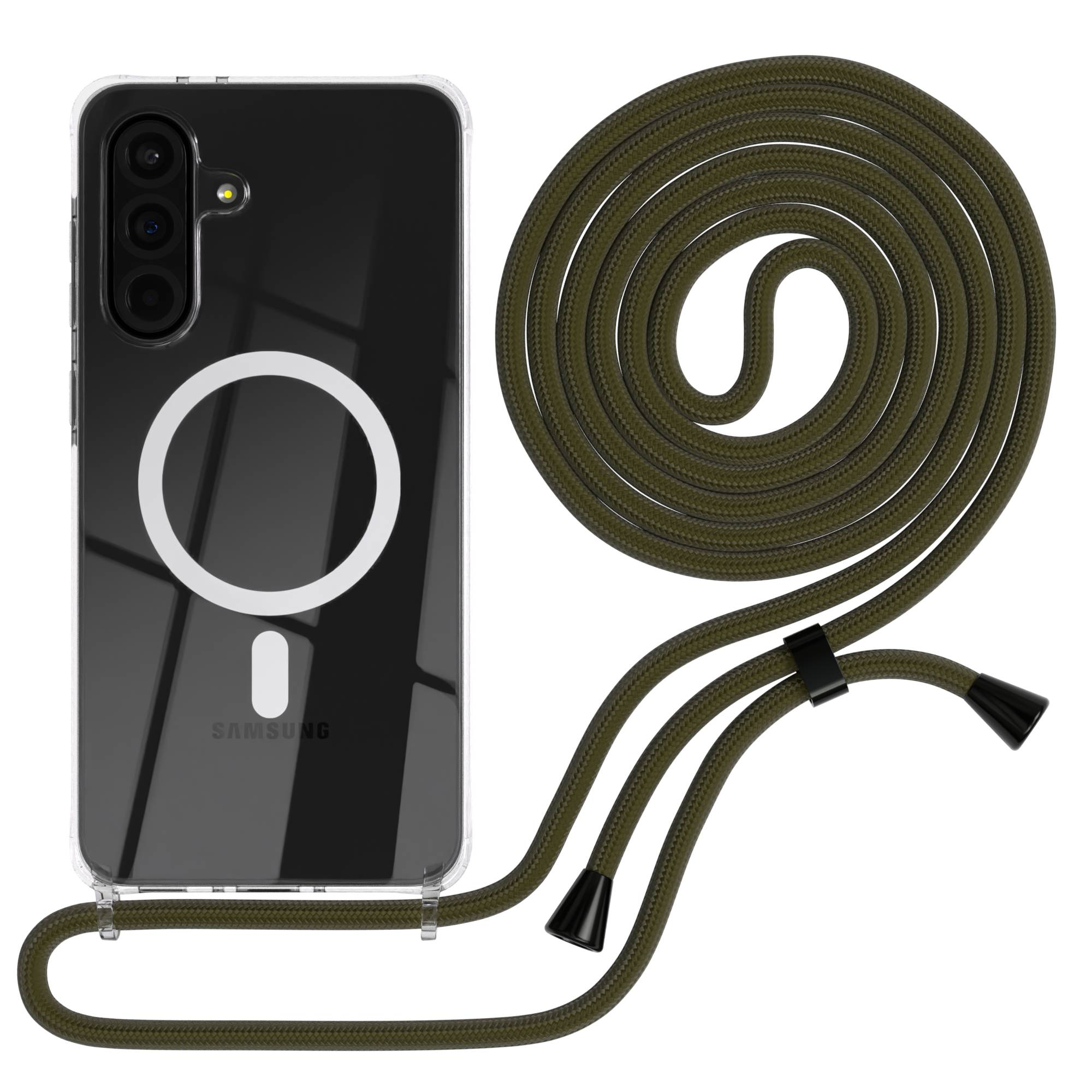 Galaxy A36 transparente Hülle + Kordel mit MagSafe