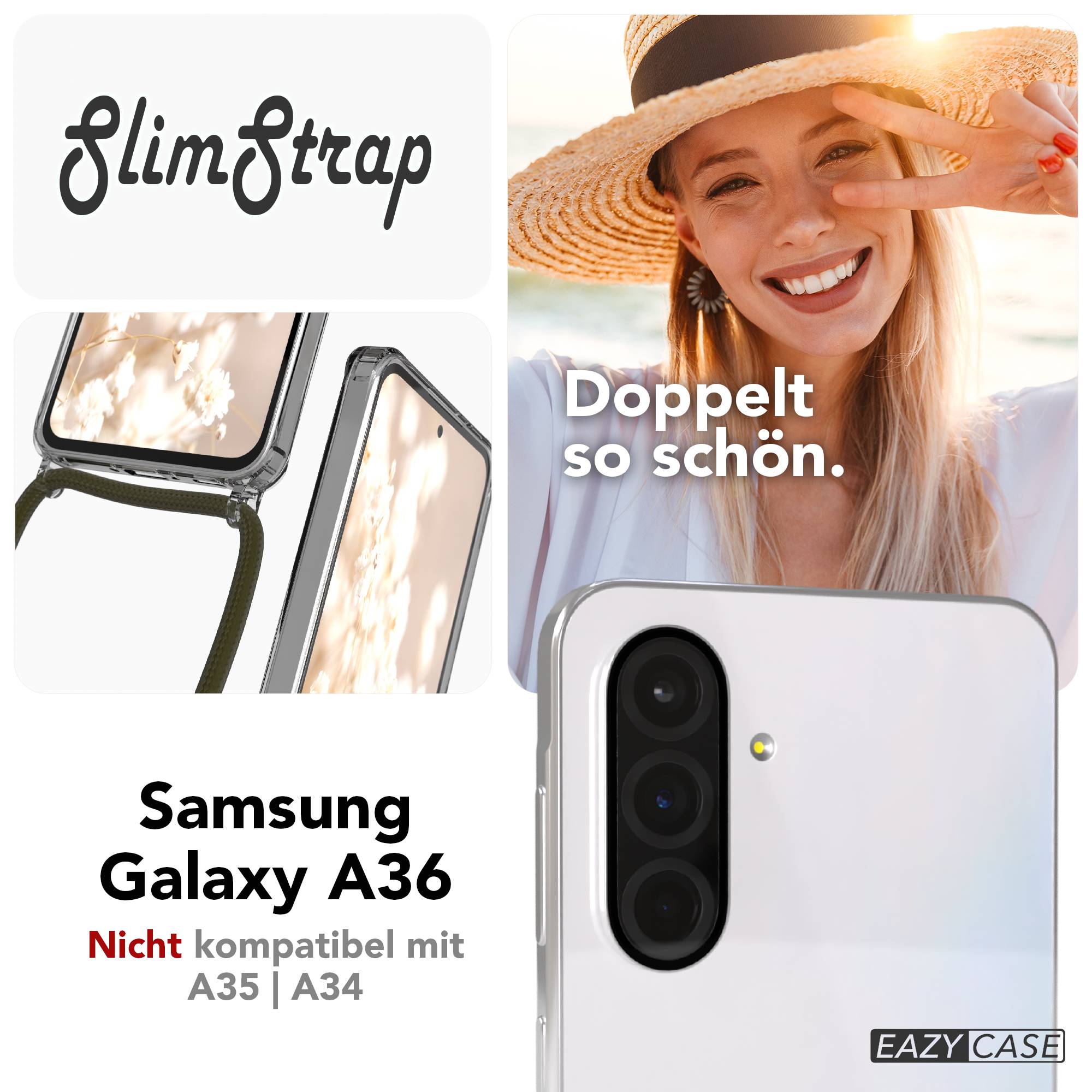 Galaxy A36 transparente Hülle + Kordel mit MagSafe
