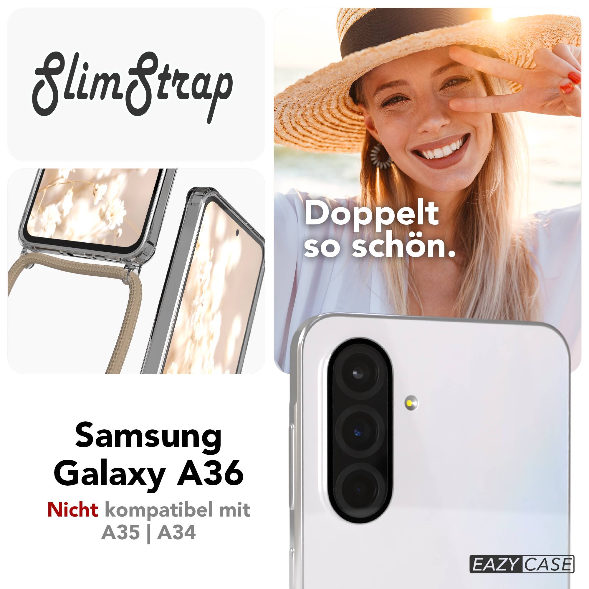 Galaxy A36 transparente Hülle + Kordel mit MagSafe