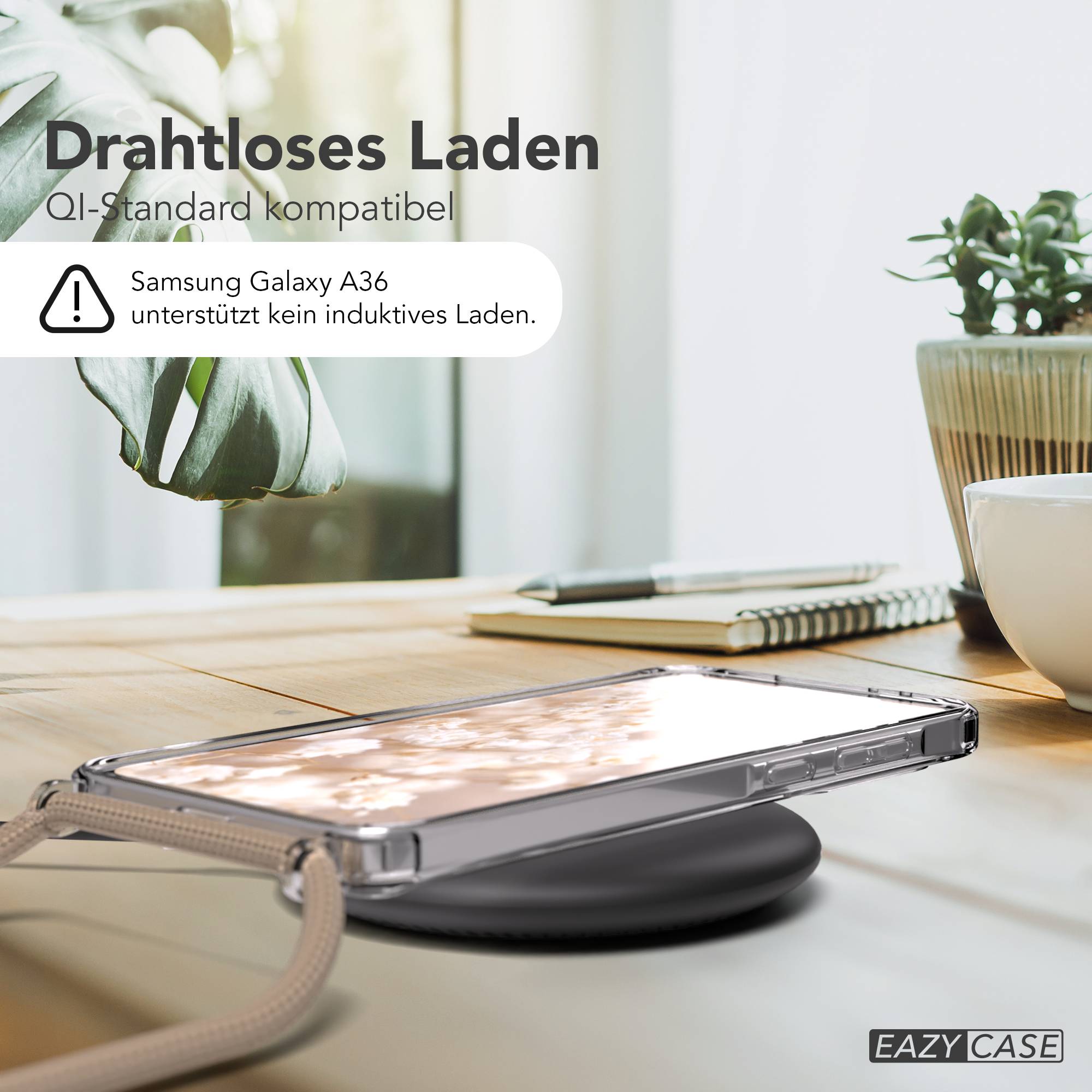 Galaxy A36 transparente Hülle + Kordel mit MagSafe