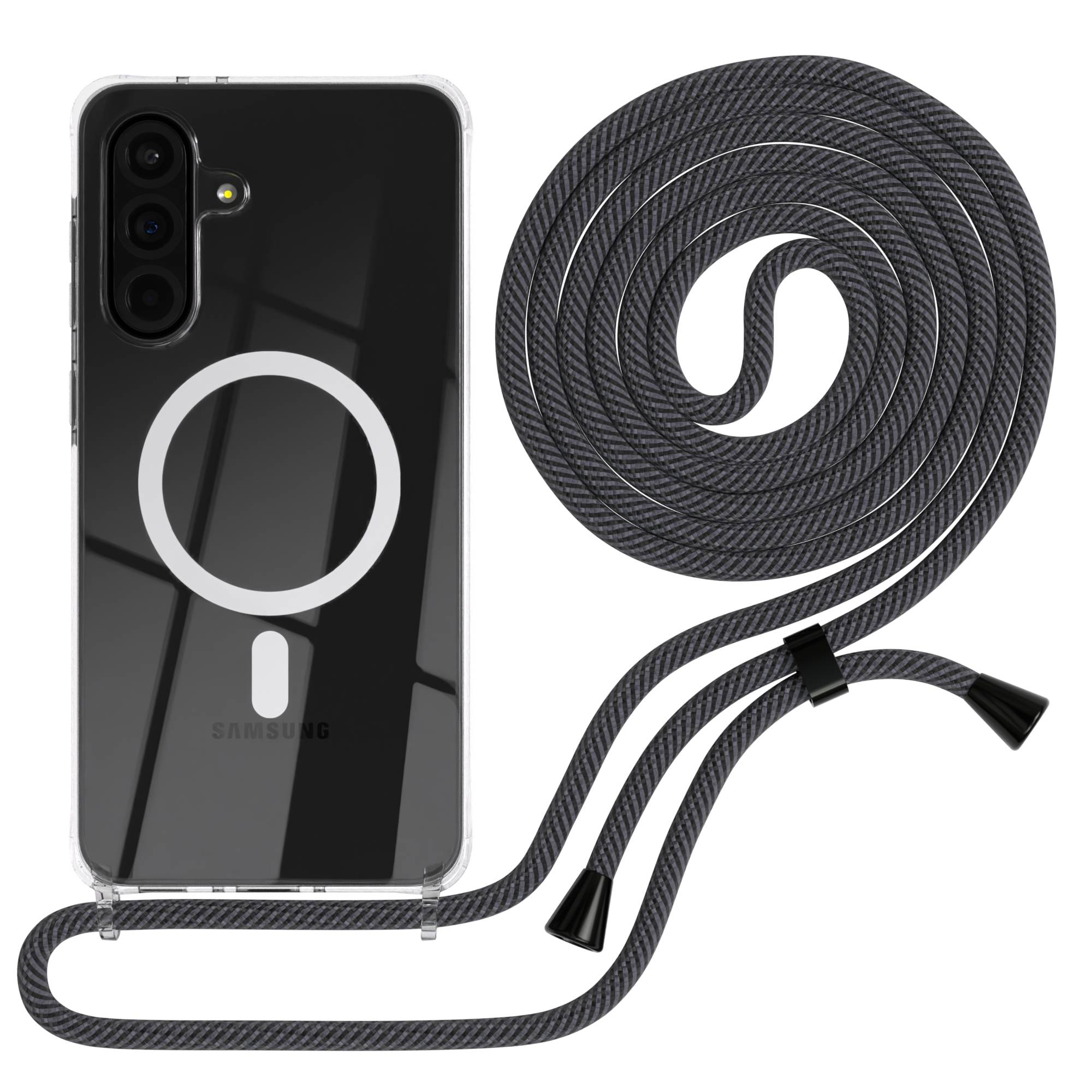 Galaxy A36 transparente Hülle + Kordel mit MagSafe