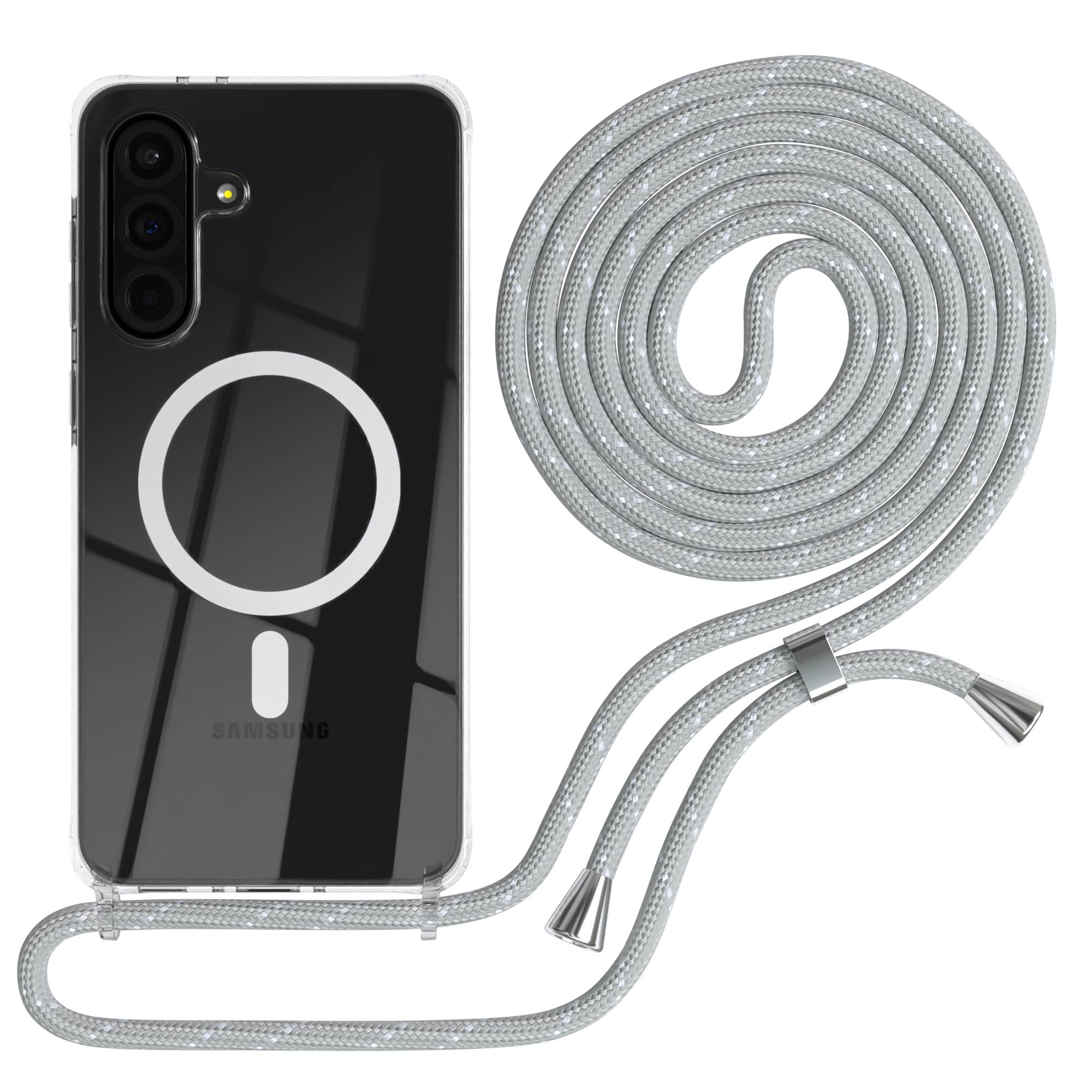 Galaxy A36 transparente Hülle + Kordel mit MagSafe