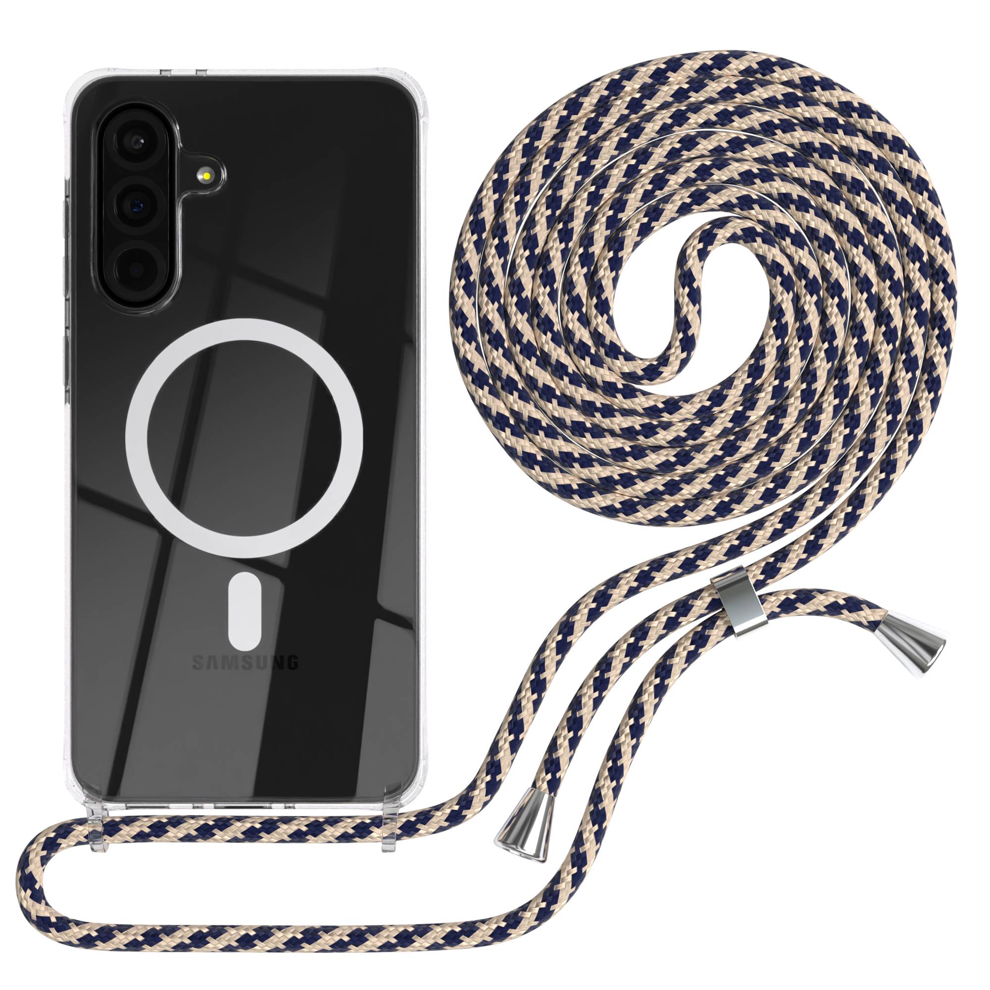 Galaxy A36 transparente Hülle + Kordel mit MagSafe