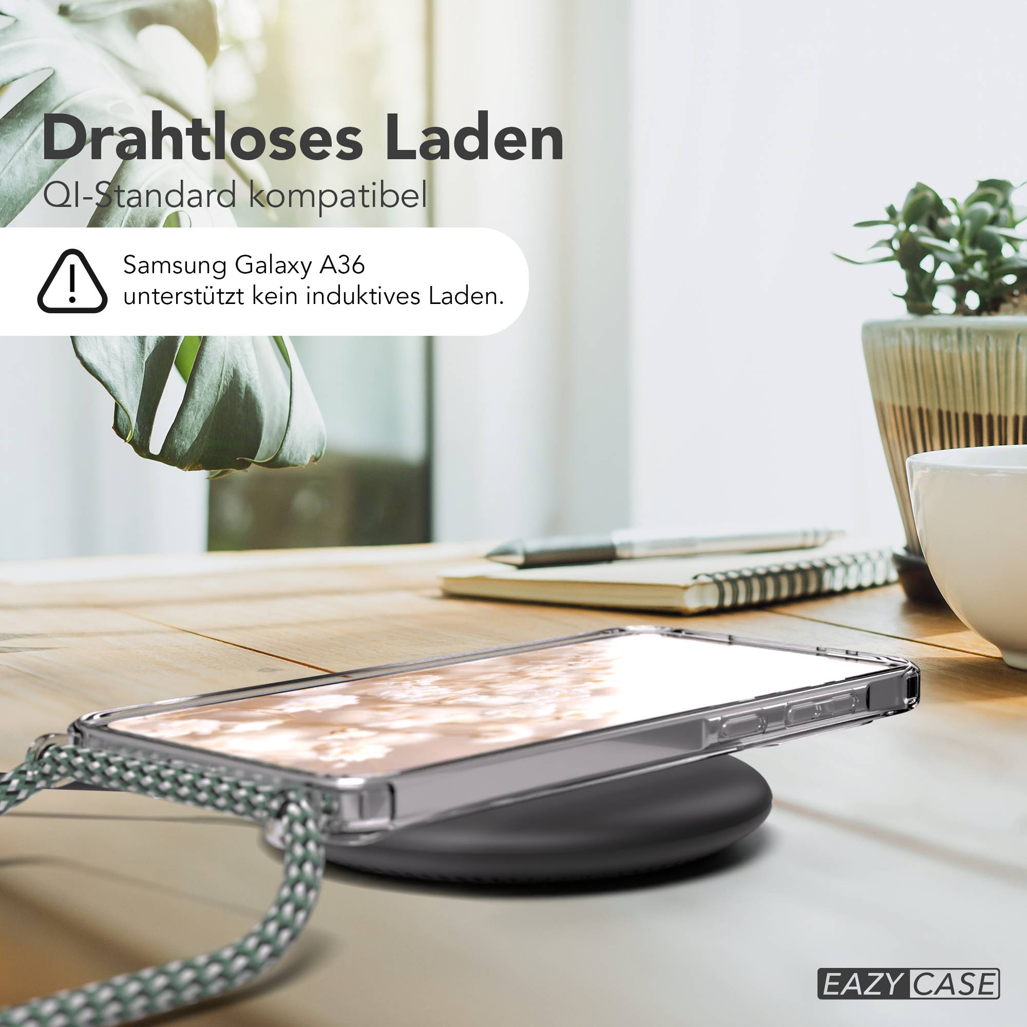 Galaxy A36 transparente Hülle + Kordel mit MagSafe