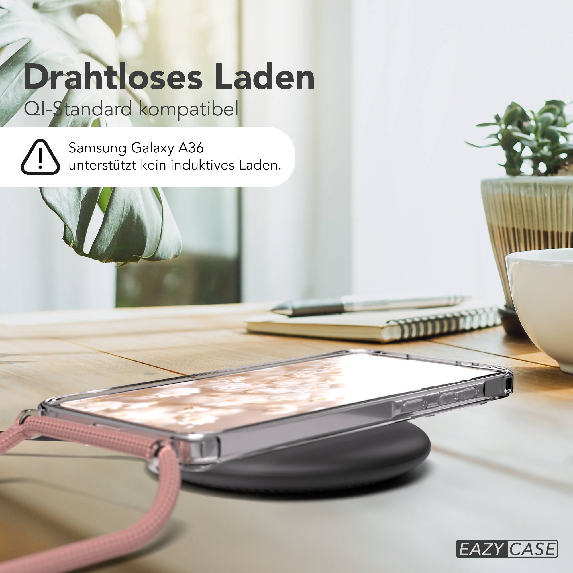 Galaxy A36 transparente Hülle + Kordel mit MagSafe