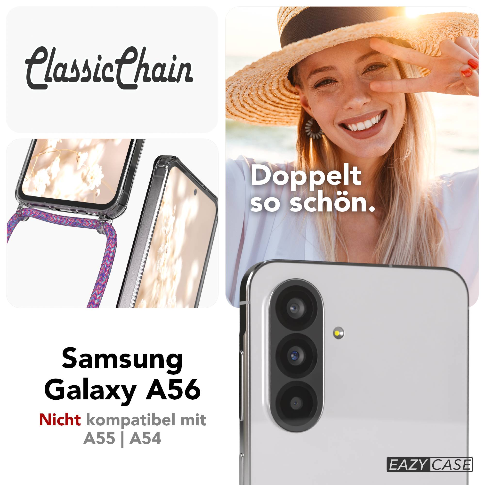 Galaxy A56 transparente Hülle + Kordel