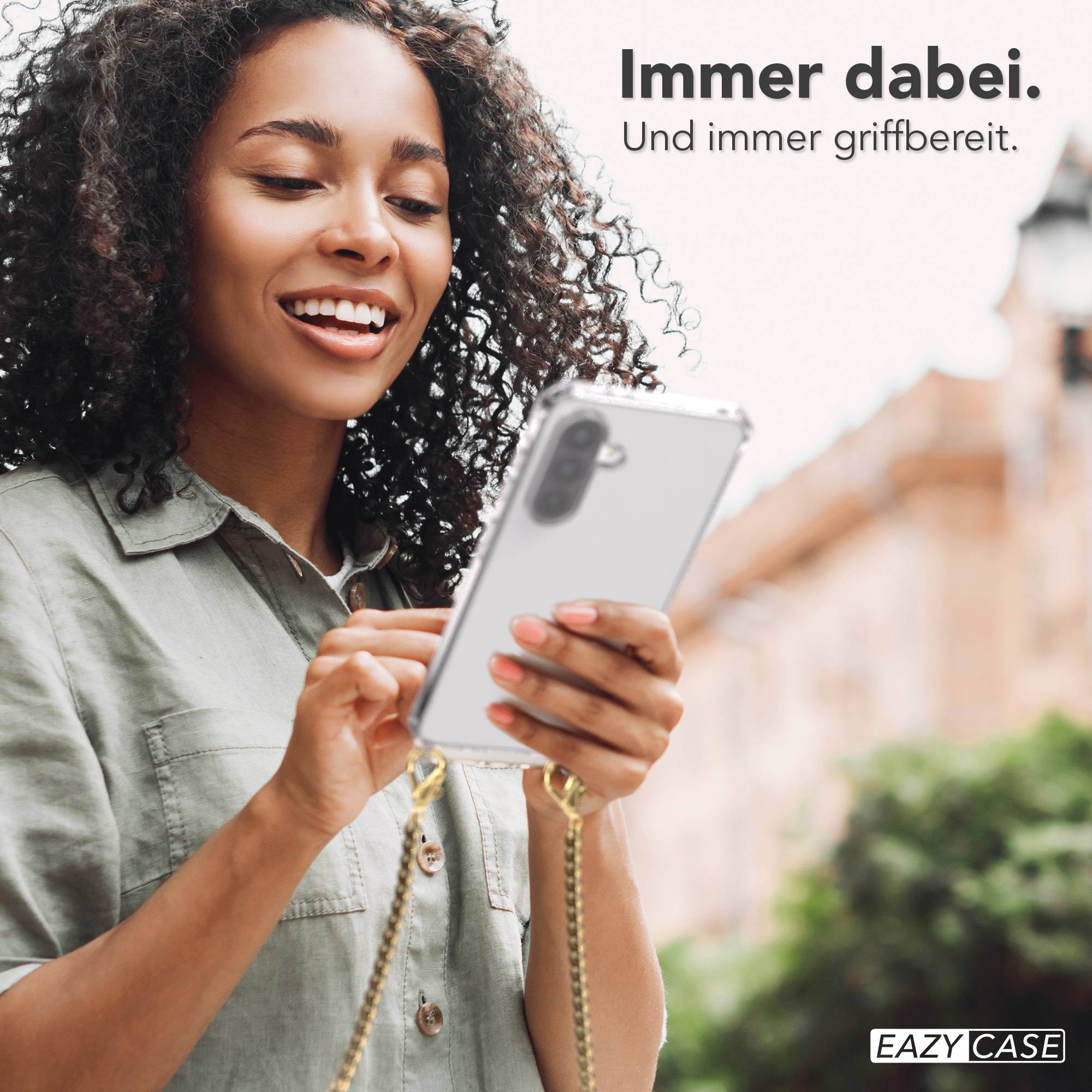 Galaxy A56 Hülle mit Metallkette + Schwarze Kordel