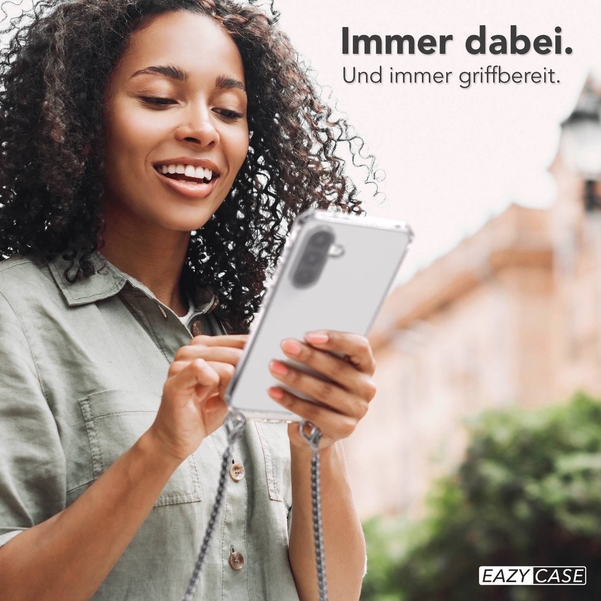 Galaxy A56 Hülle mit Metallkette + Schwarze Kordel