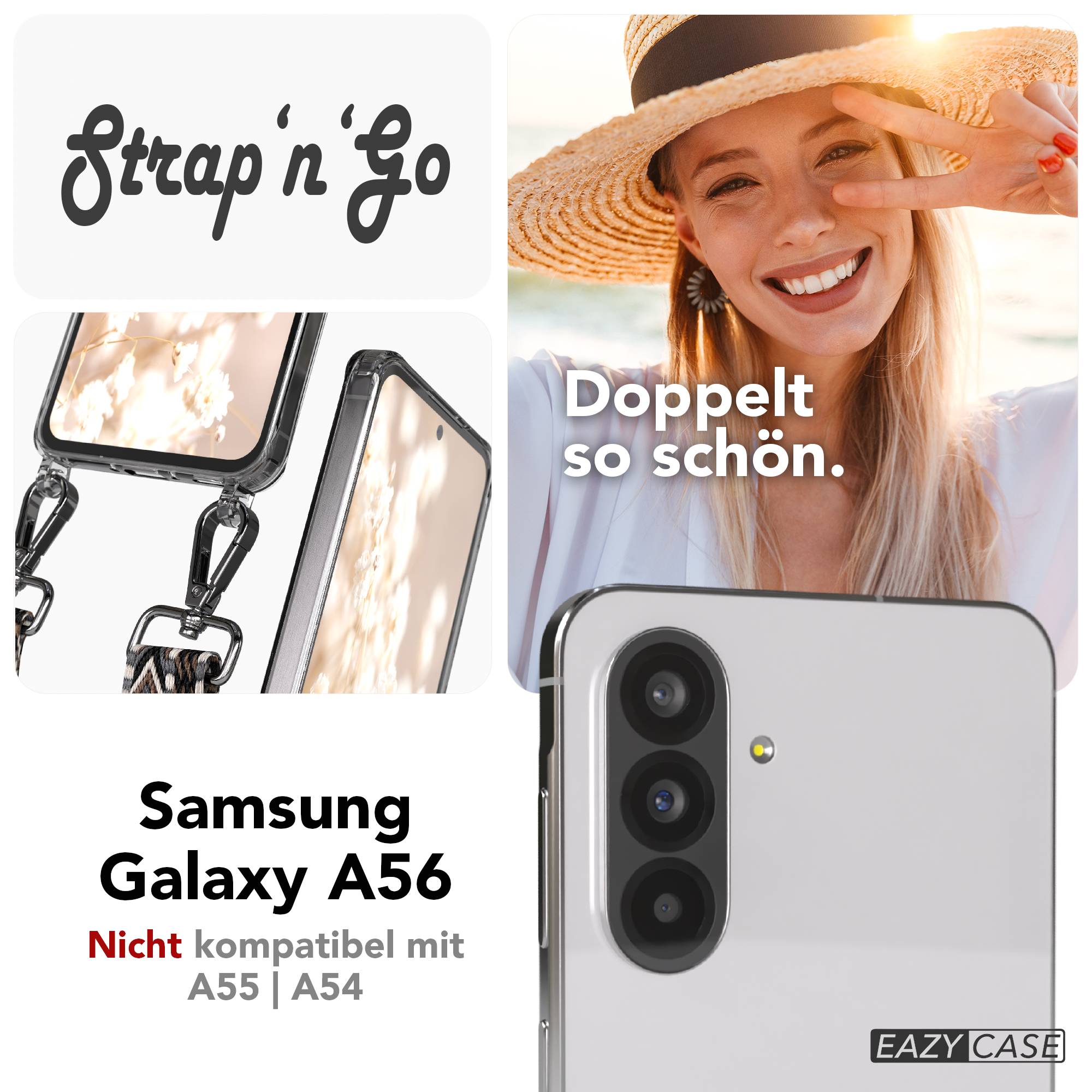 Samsung Galaxy A56 Handykette mit Boho Band verstellbar