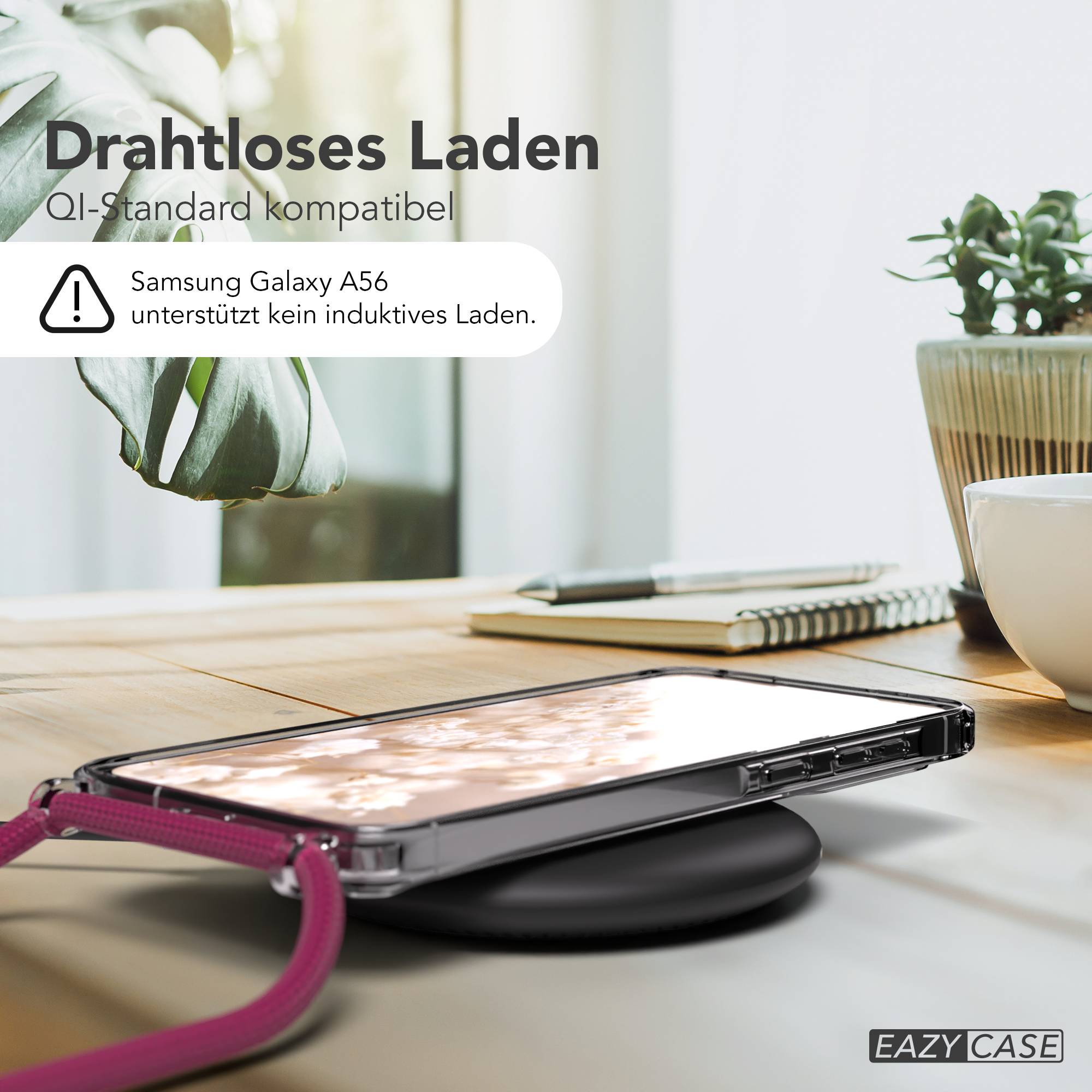 Galaxy A56 transparente Hülle + Kordel mit MagSafe