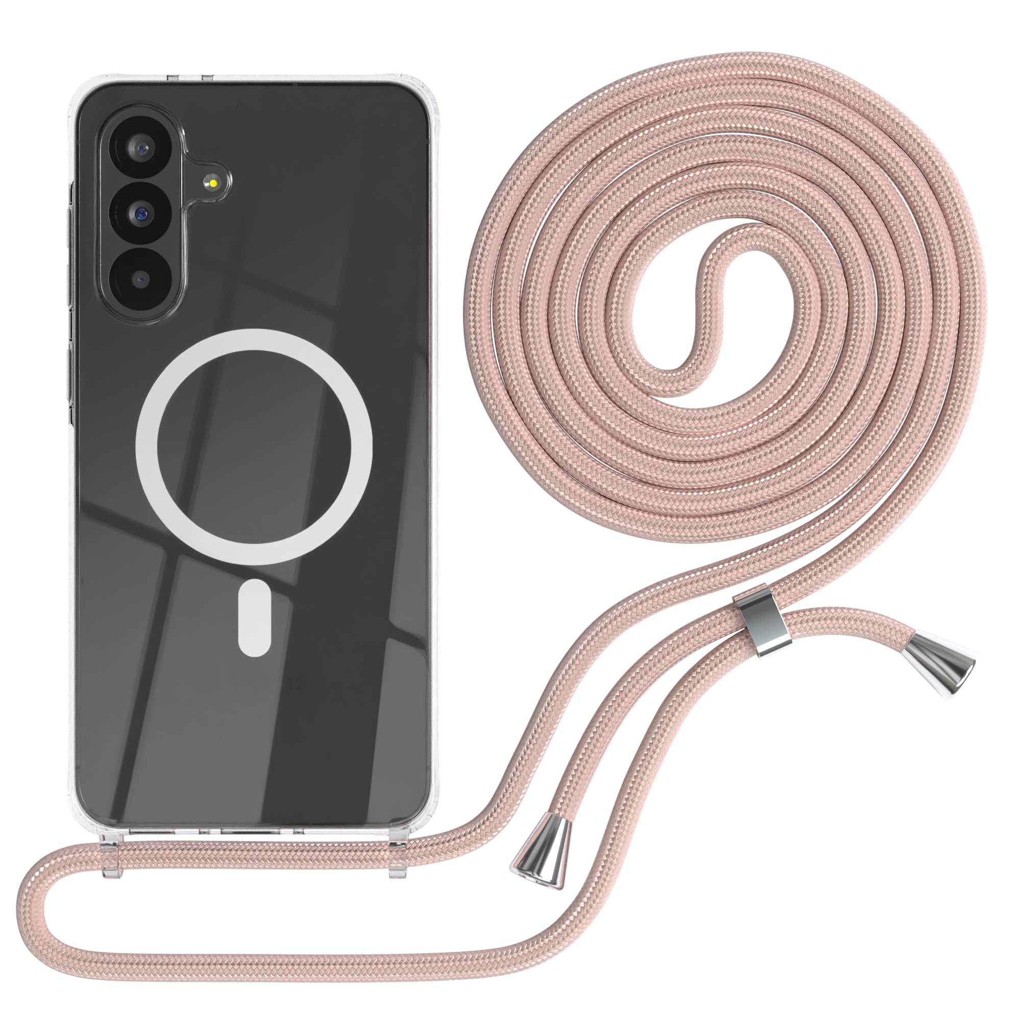 Galaxy A56 transparente Hülle + Kordel mit MagSafe