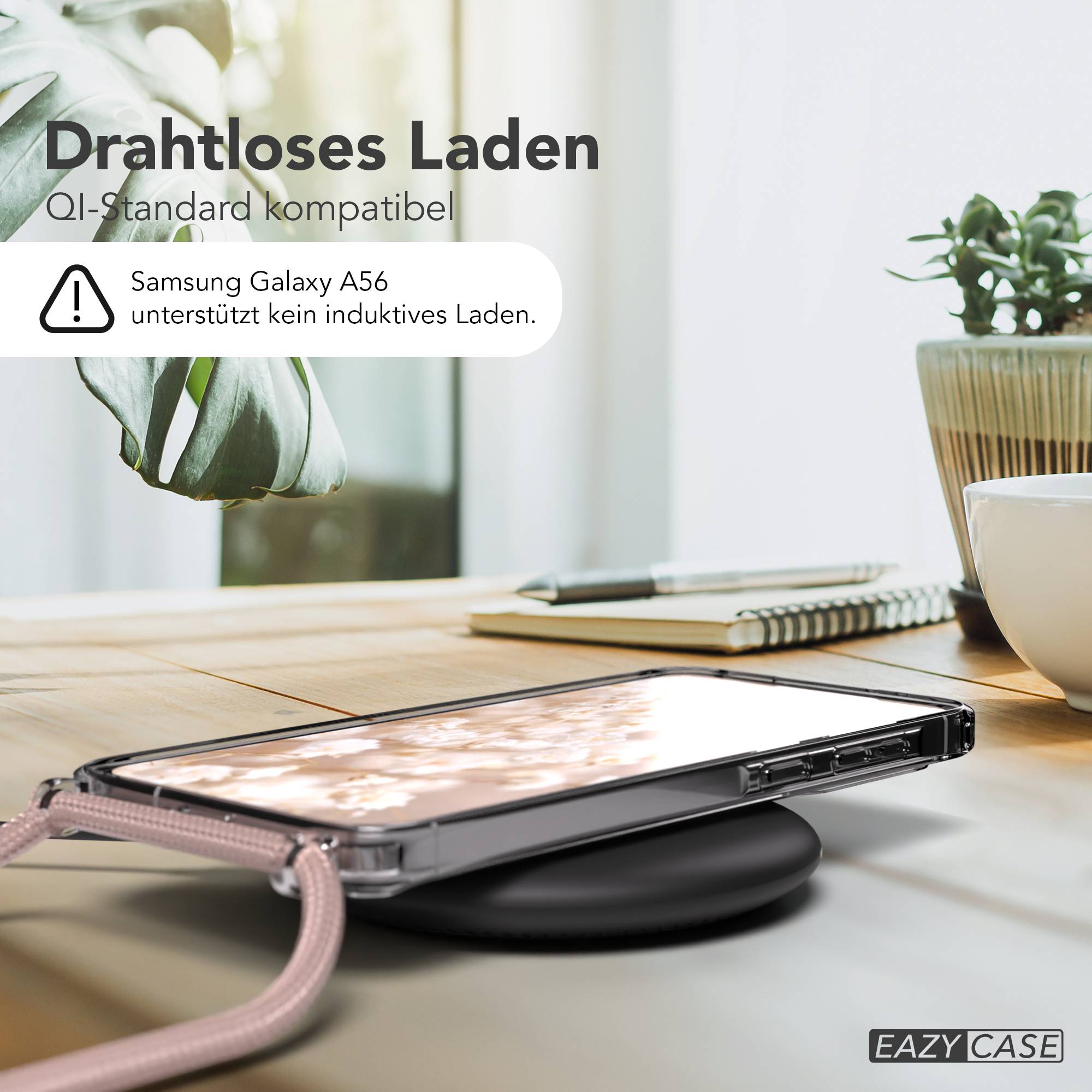 Galaxy A56 transparente Hülle + Kordel mit MagSafe