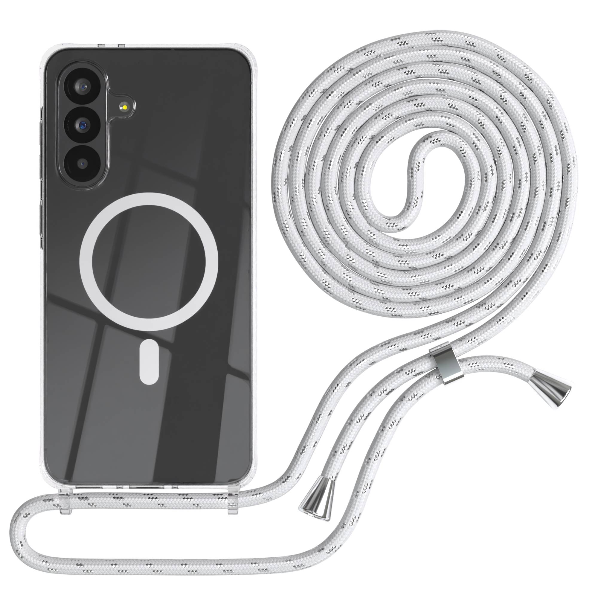 Galaxy A56 transparente Hülle + Kordel mit MagSafe