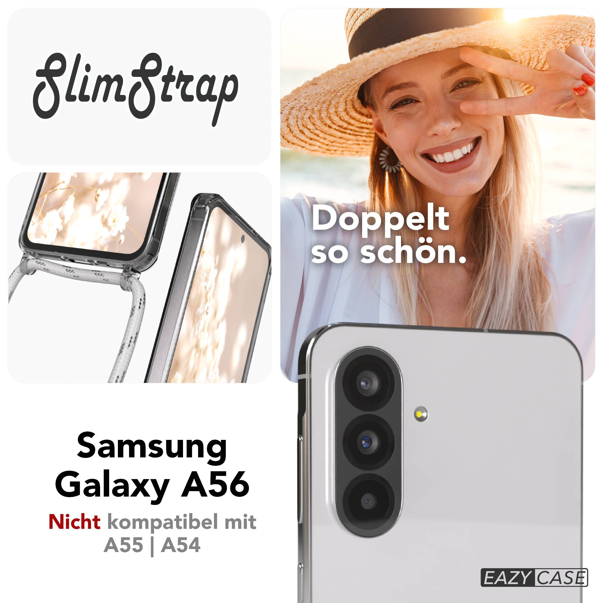 Galaxy A56 transparente Hülle + Kordel mit MagSafe