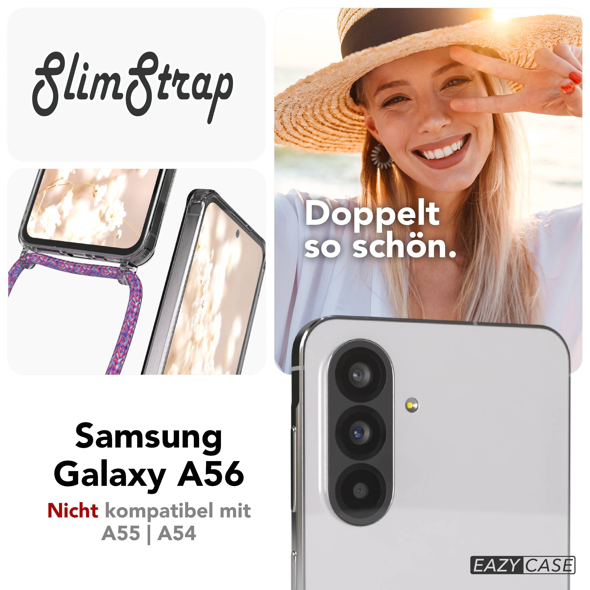 Galaxy A56 transparente Hülle + Kordel mit MagSafe