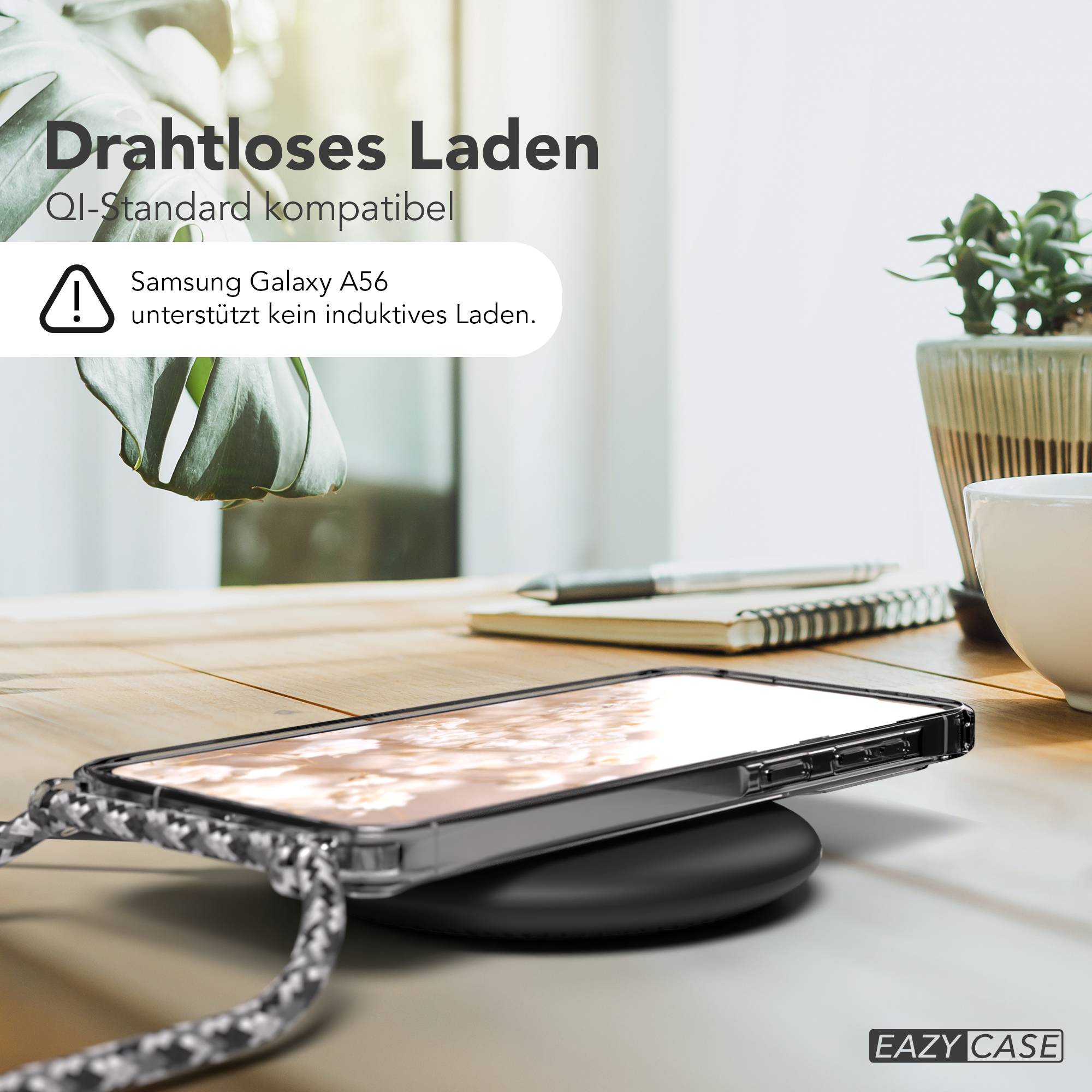 Galaxy A56 transparente Hülle + Kordel mit MagSafe