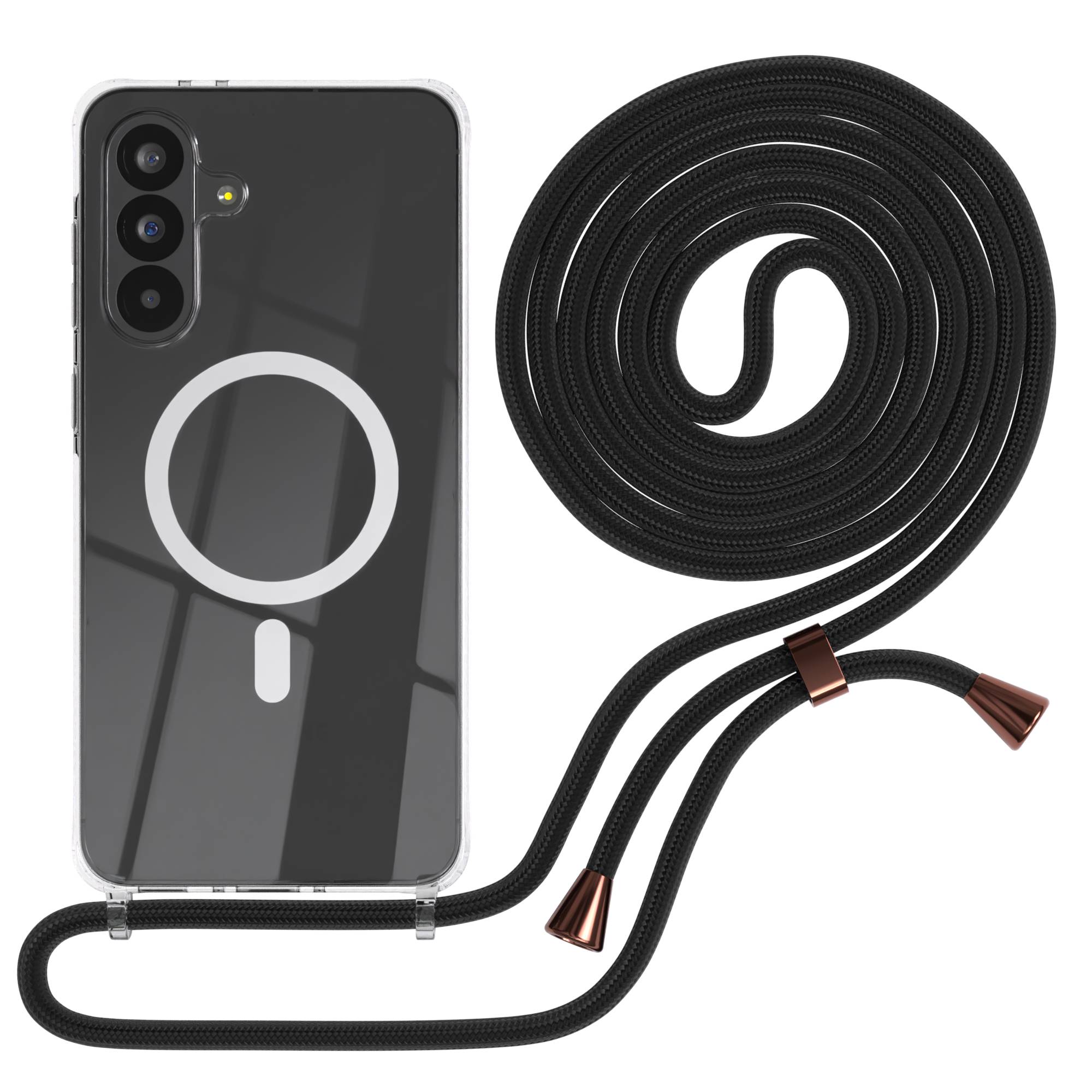 Galaxy A56 transparente Hülle + Kordel mit MagSafe