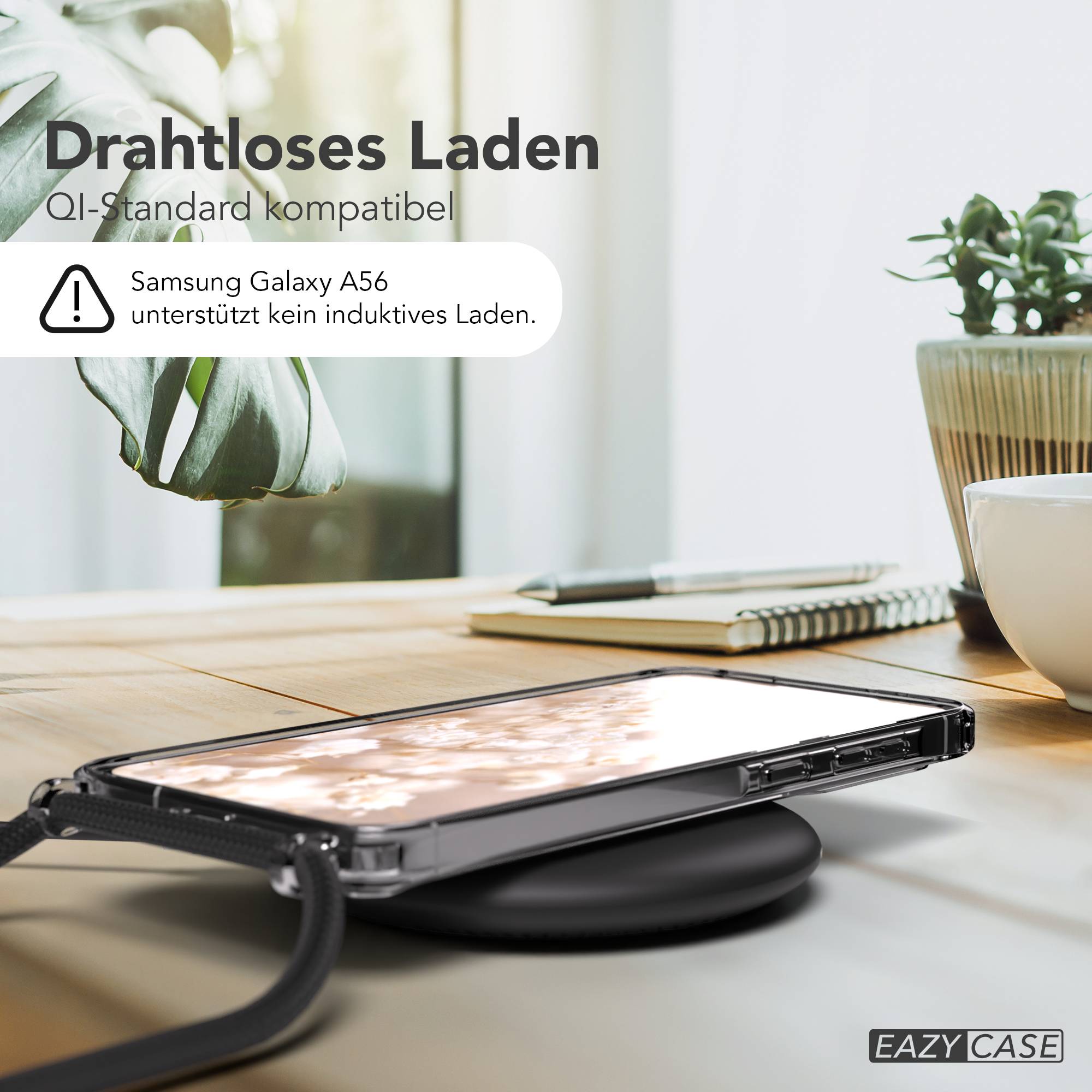 Galaxy A56 transparente Hülle + Kordel mit MagSafe