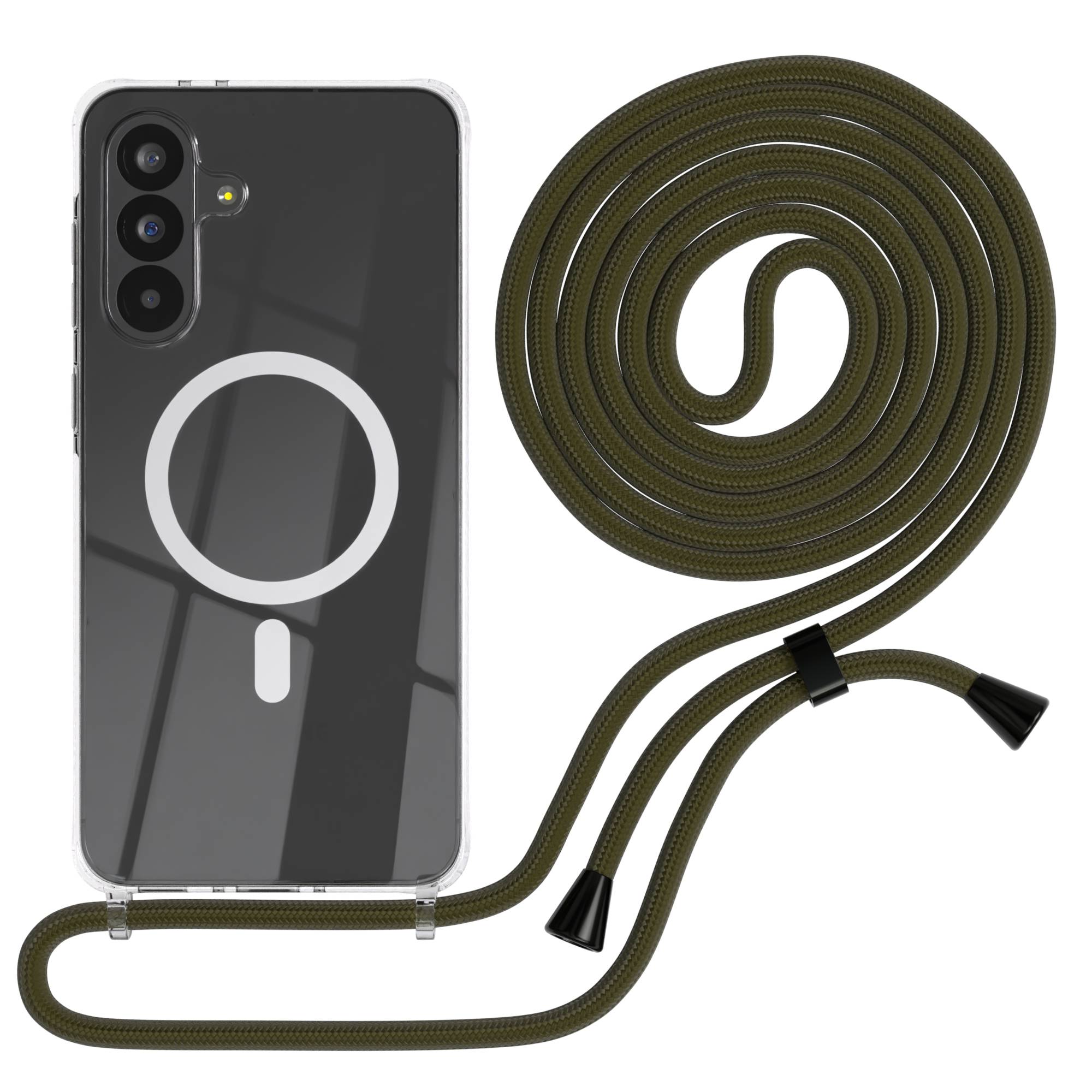 Galaxy A56 transparente Hülle + Kordel mit MagSafe