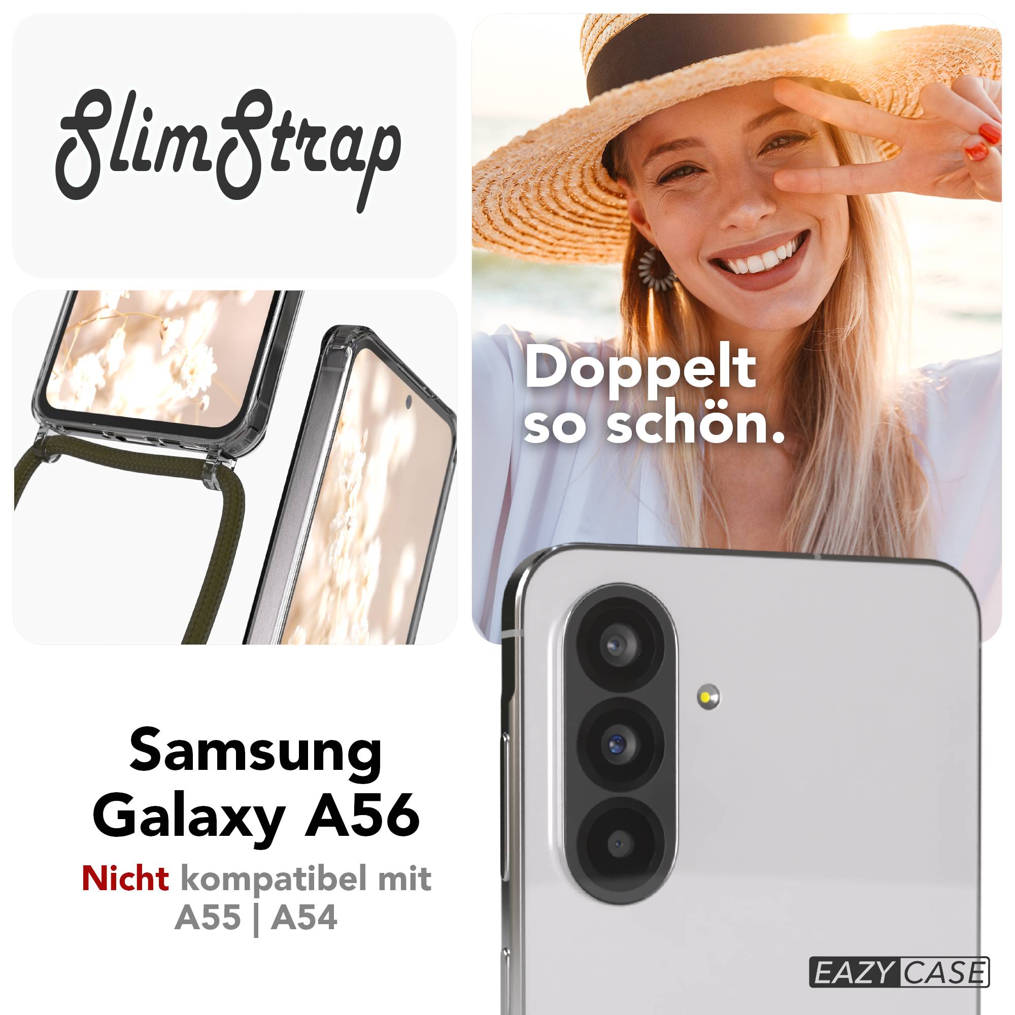 Galaxy A56 transparente Hülle + Kordel mit MagSafe