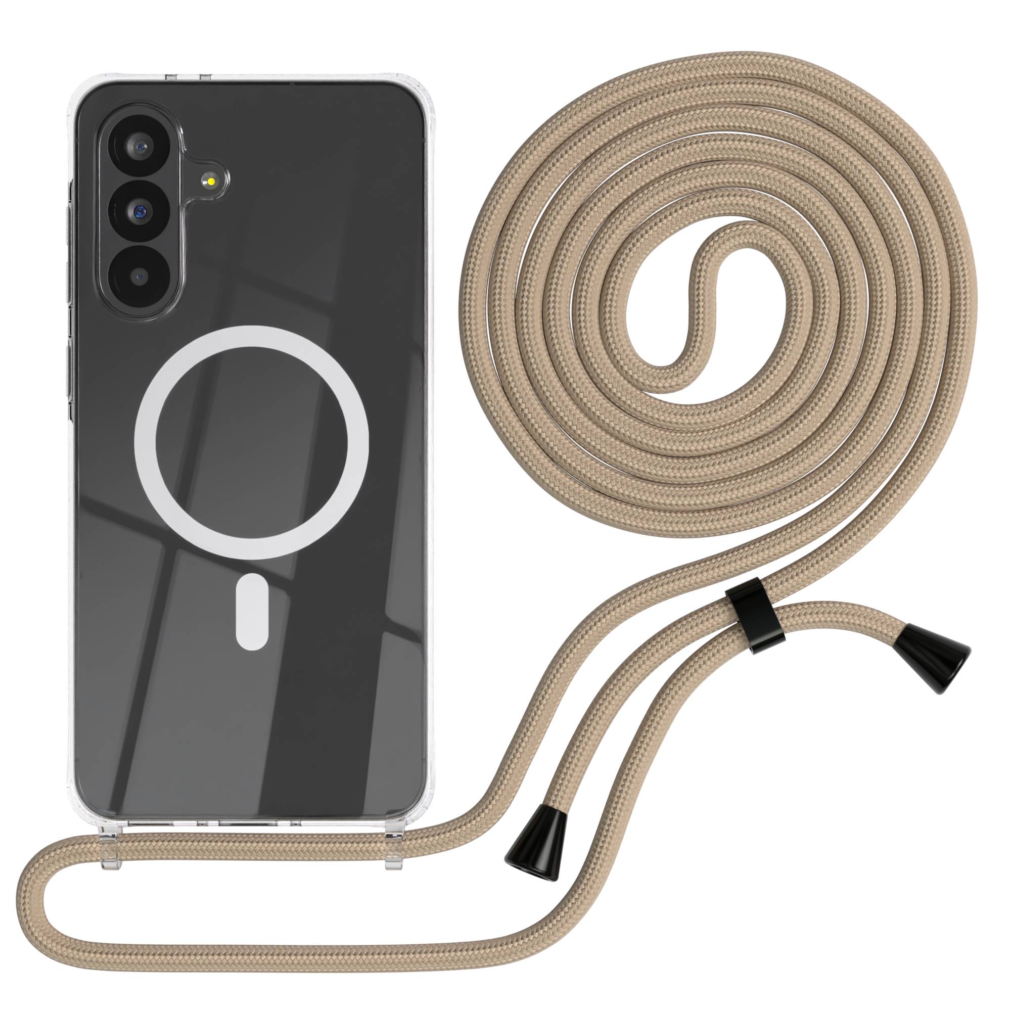 Galaxy A56 transparente Hülle + Kordel mit MagSafe