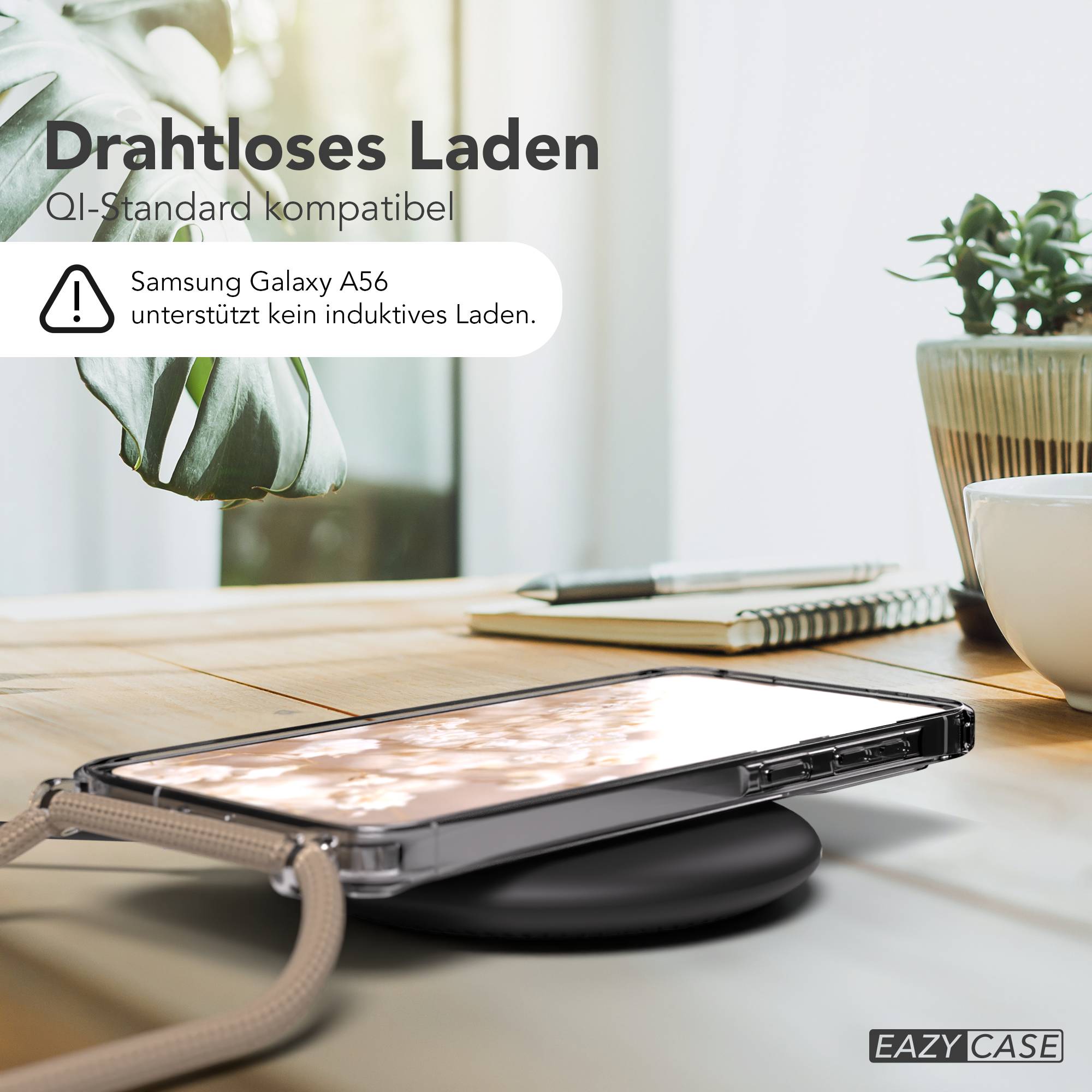 Galaxy A56 transparente Hülle + Kordel mit MagSafe