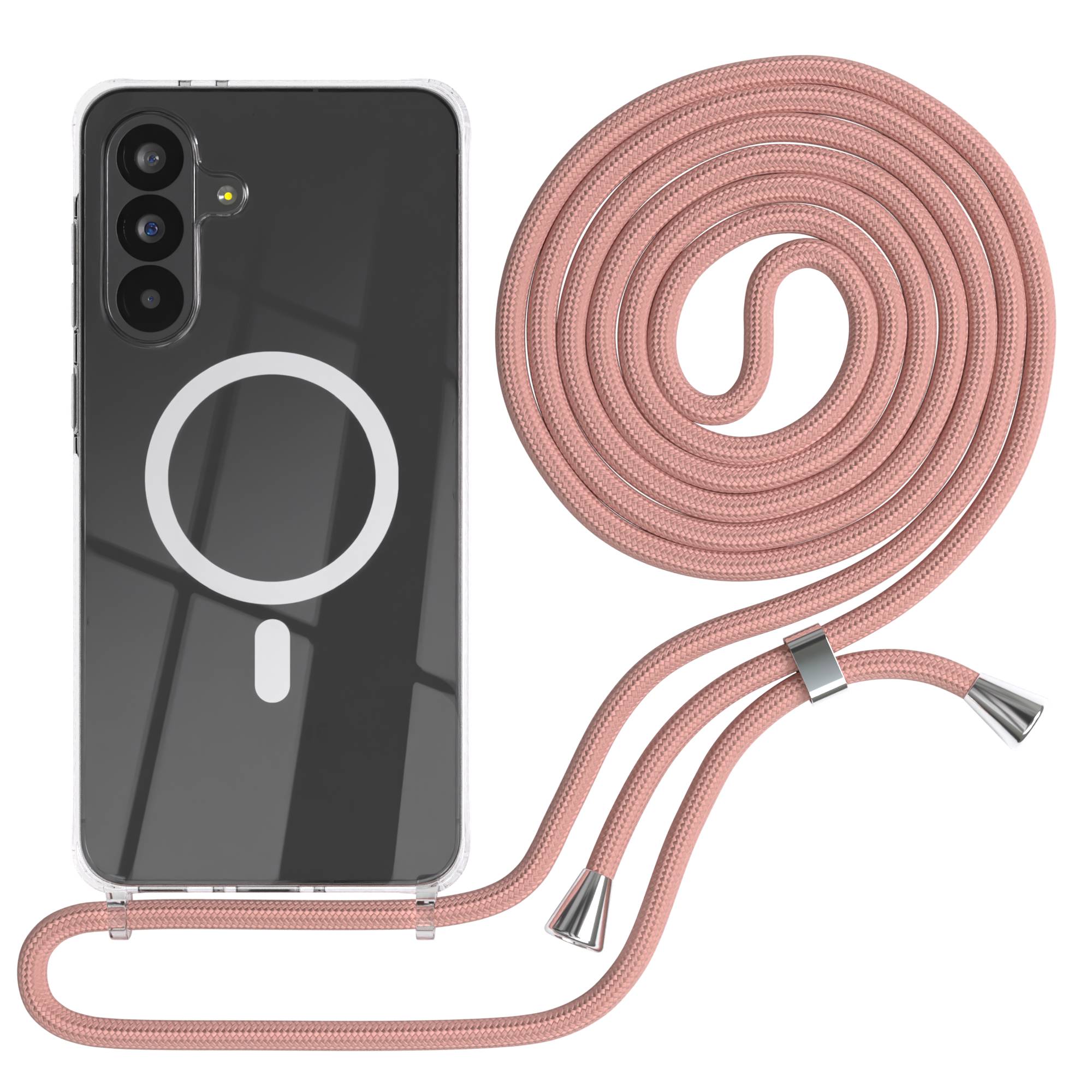 Galaxy A56 transparente Hülle + Kordel mit MagSafe