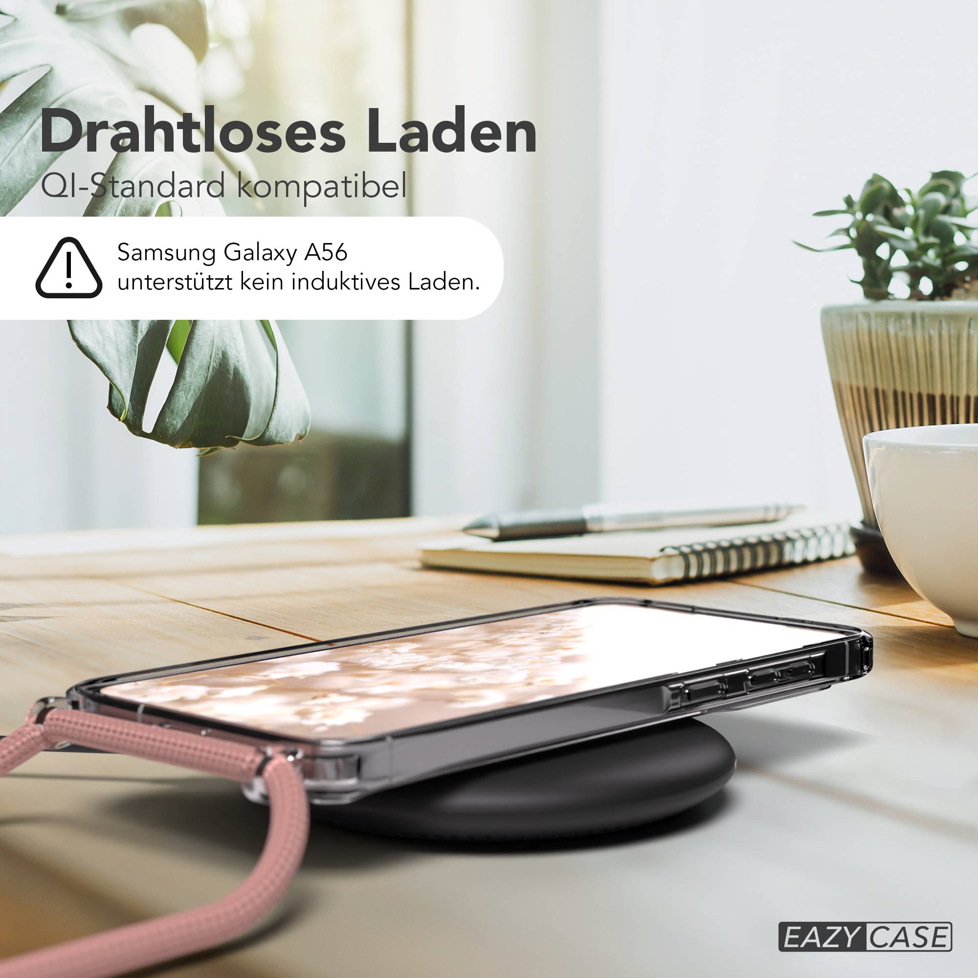 Galaxy A56 transparente Hülle + Kordel mit MagSafe