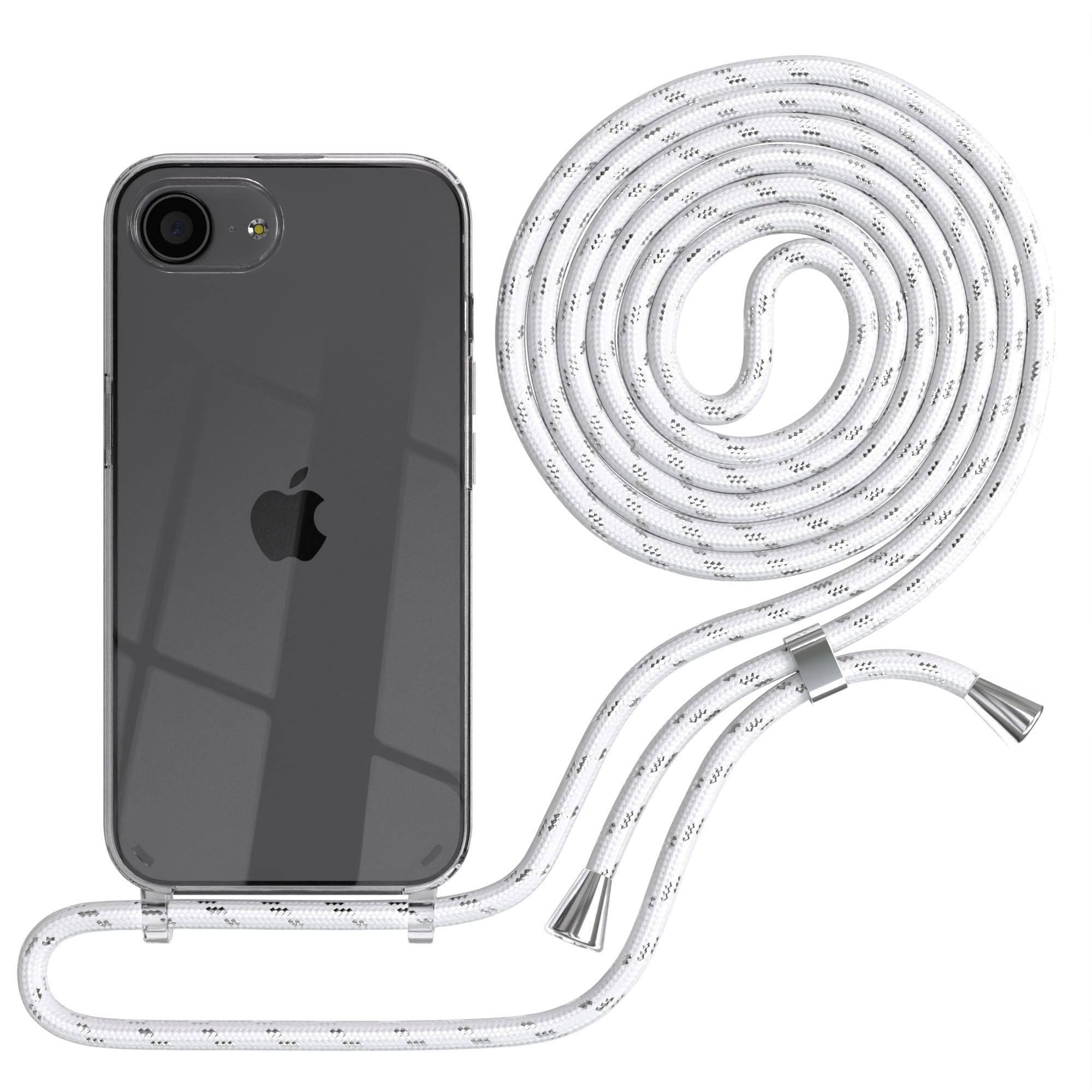 iPhone 16e transparente Hülle + Kordel