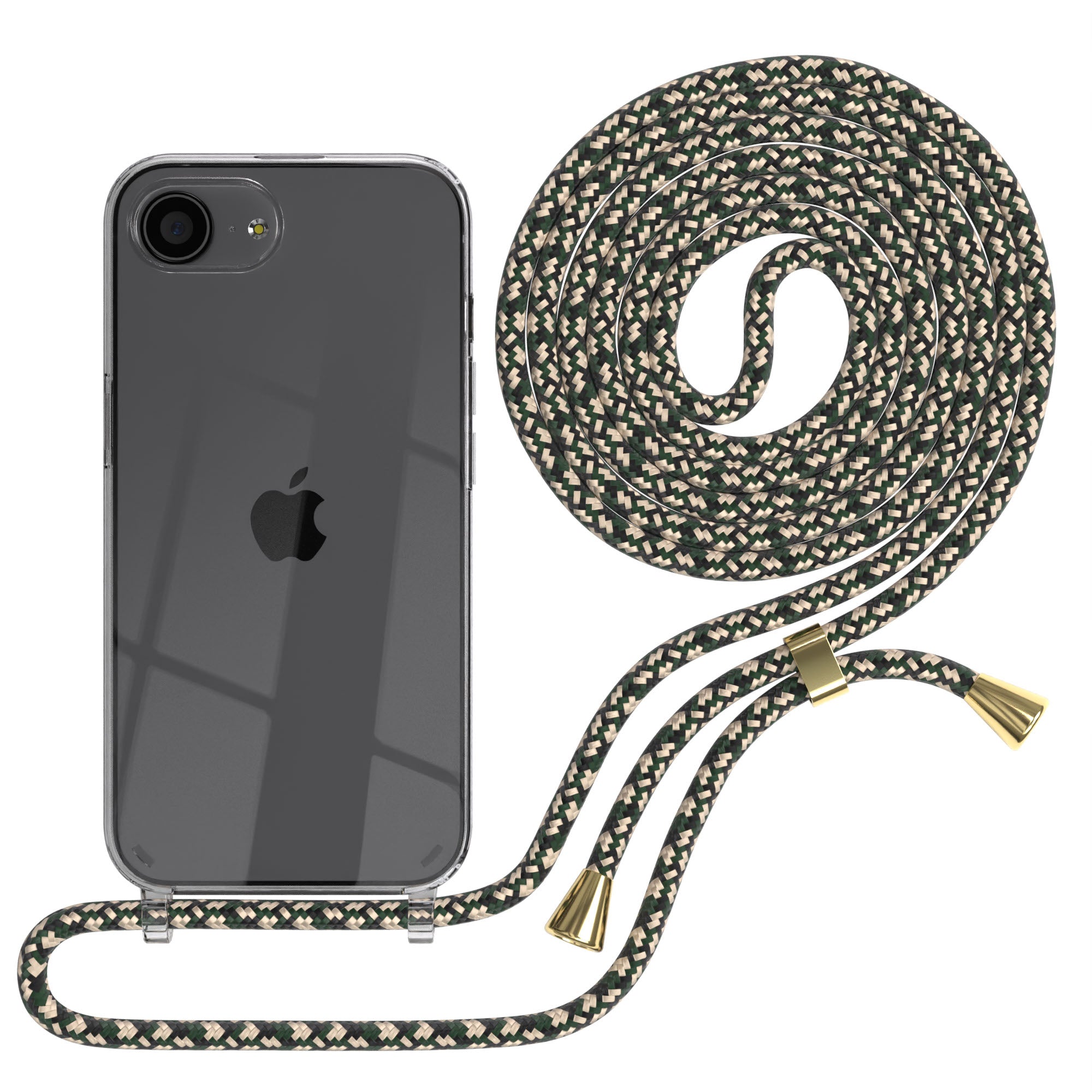 iPhone 16e transparente Hülle + Kordel