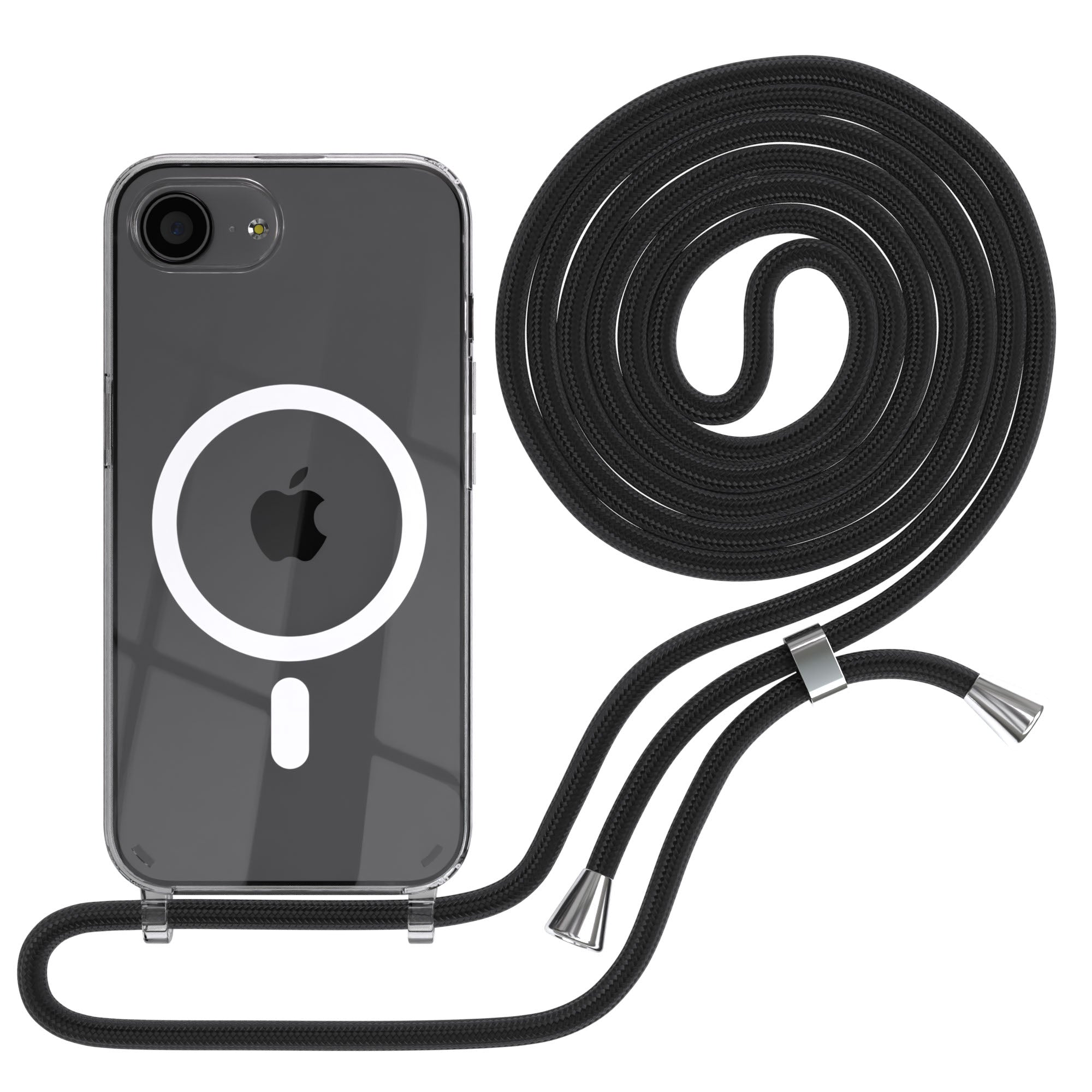 iPhone 16e transparente Hülle + Kordel mit MagSafe