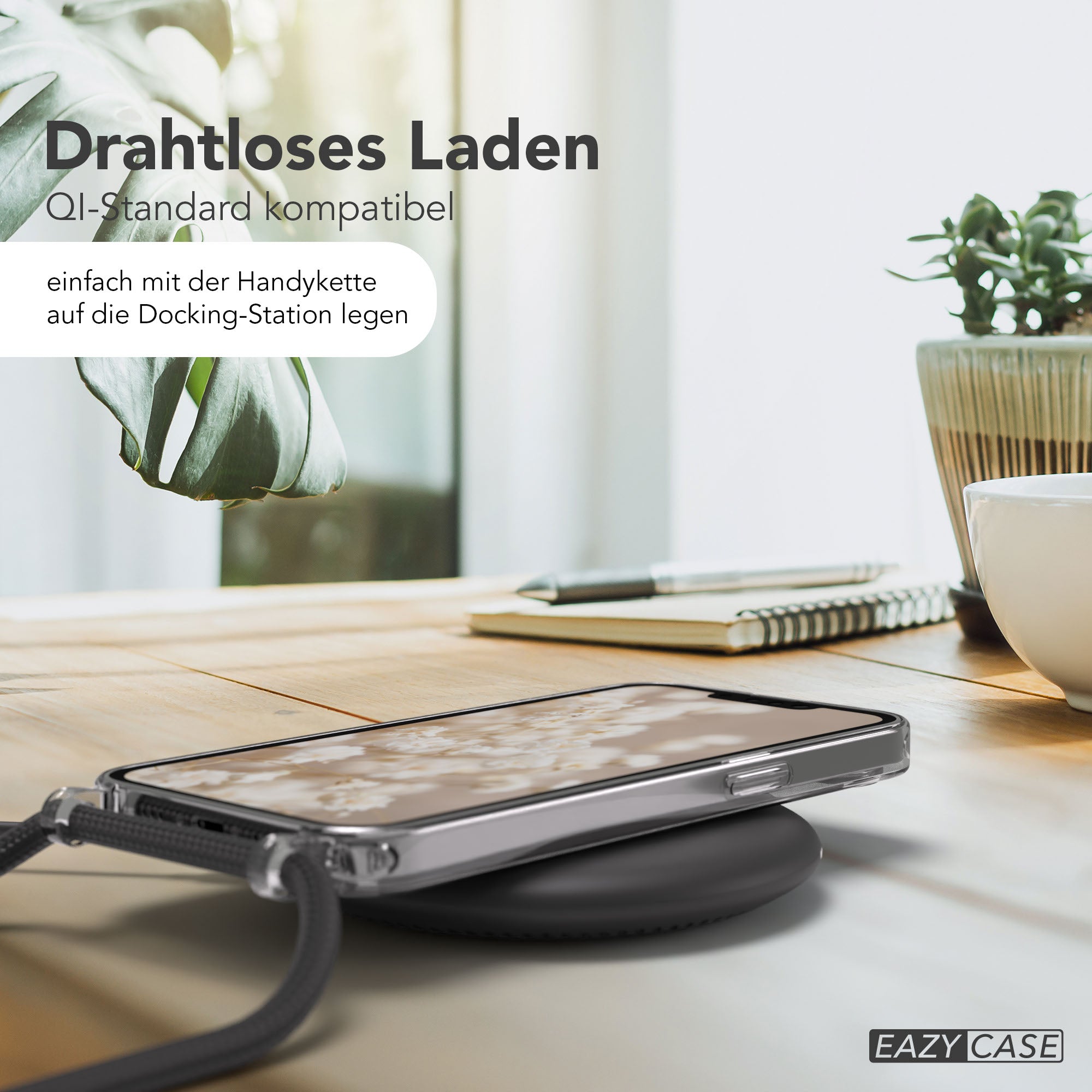 iPhone 16e transparente Hülle + Kordel mit MagSafe