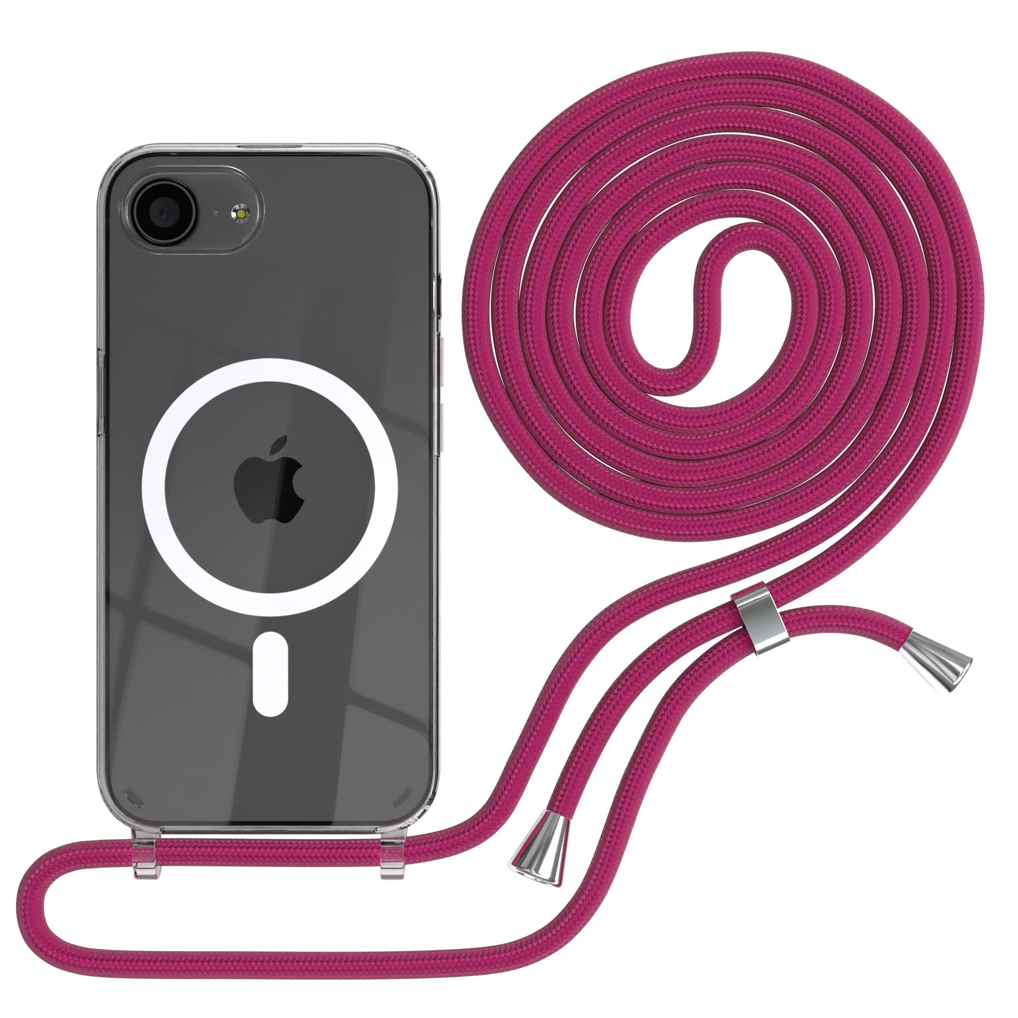 iPhone 16e transparente Hülle + Kordel mit MagSafe