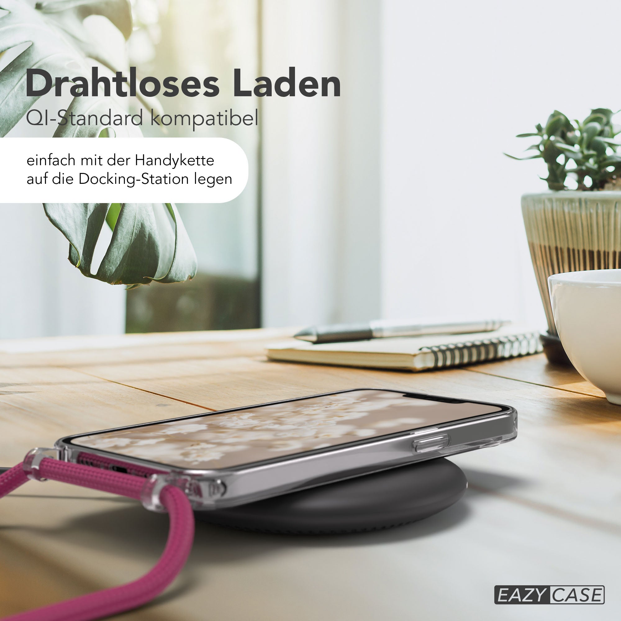 iPhone 16e transparente Hülle + Kordel mit MagSafe