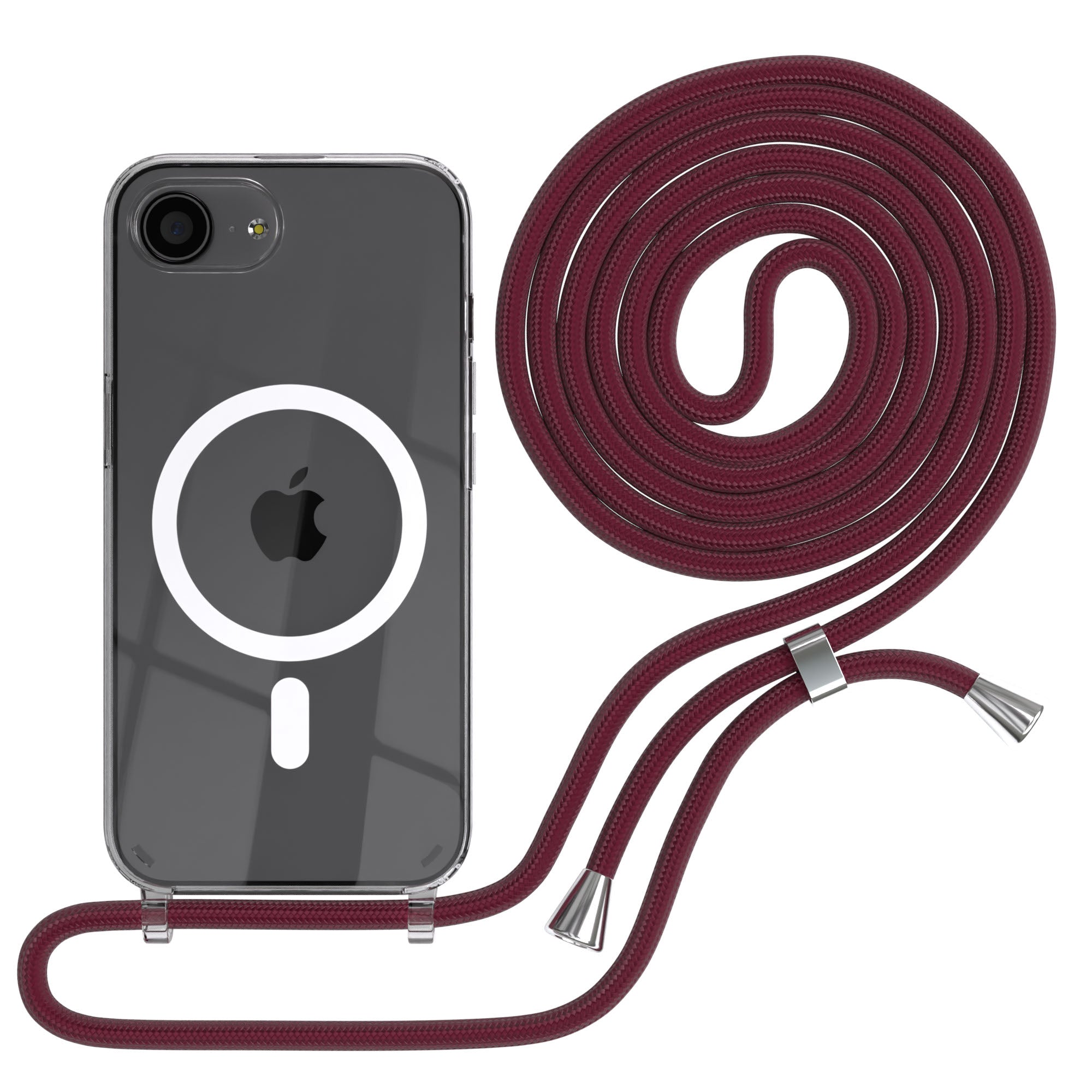 iPhone 16e transparente Hülle + Kordel mit MagSafe