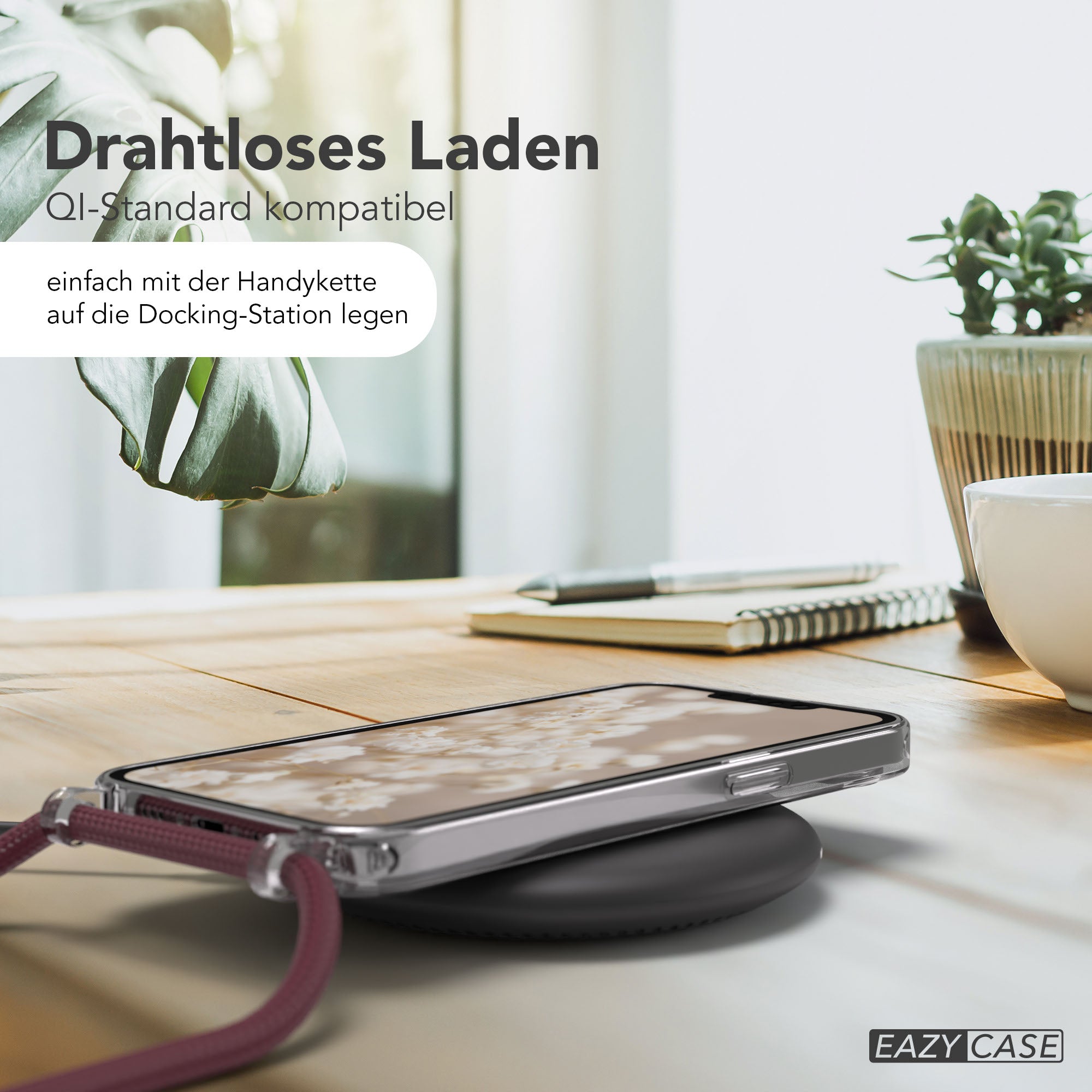iPhone 16e transparente Hülle + Kordel mit MagSafe