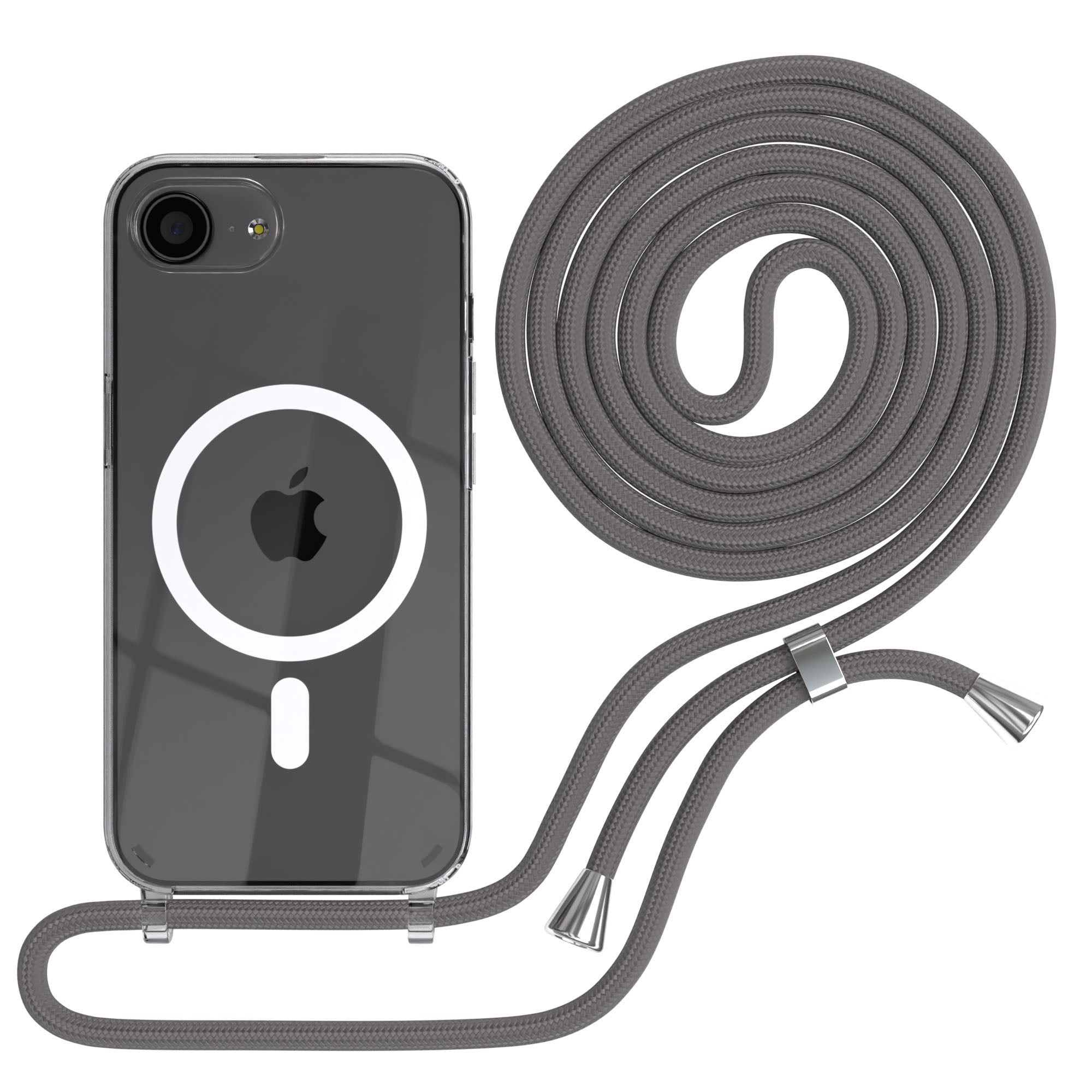 iPhone 16e transparente Hülle + Kordel mit MagSafe