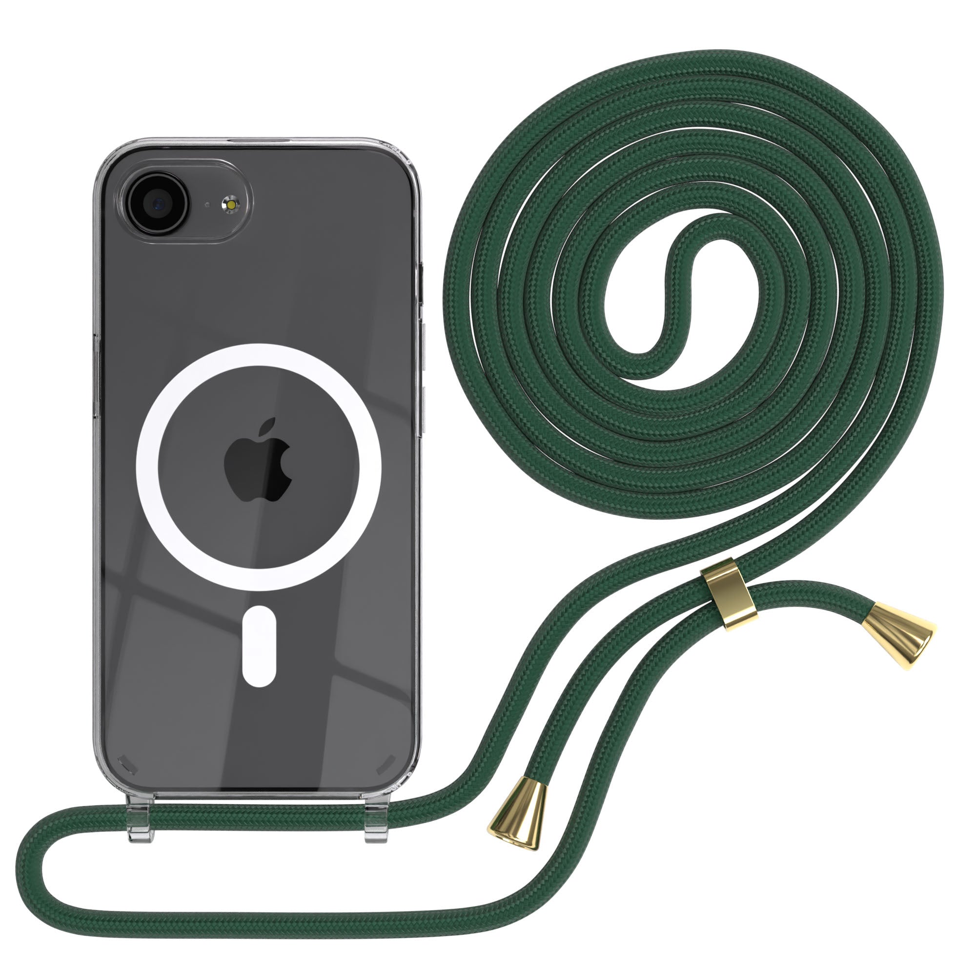 iPhone 16e transparente Hülle + Kordel mit MagSafe