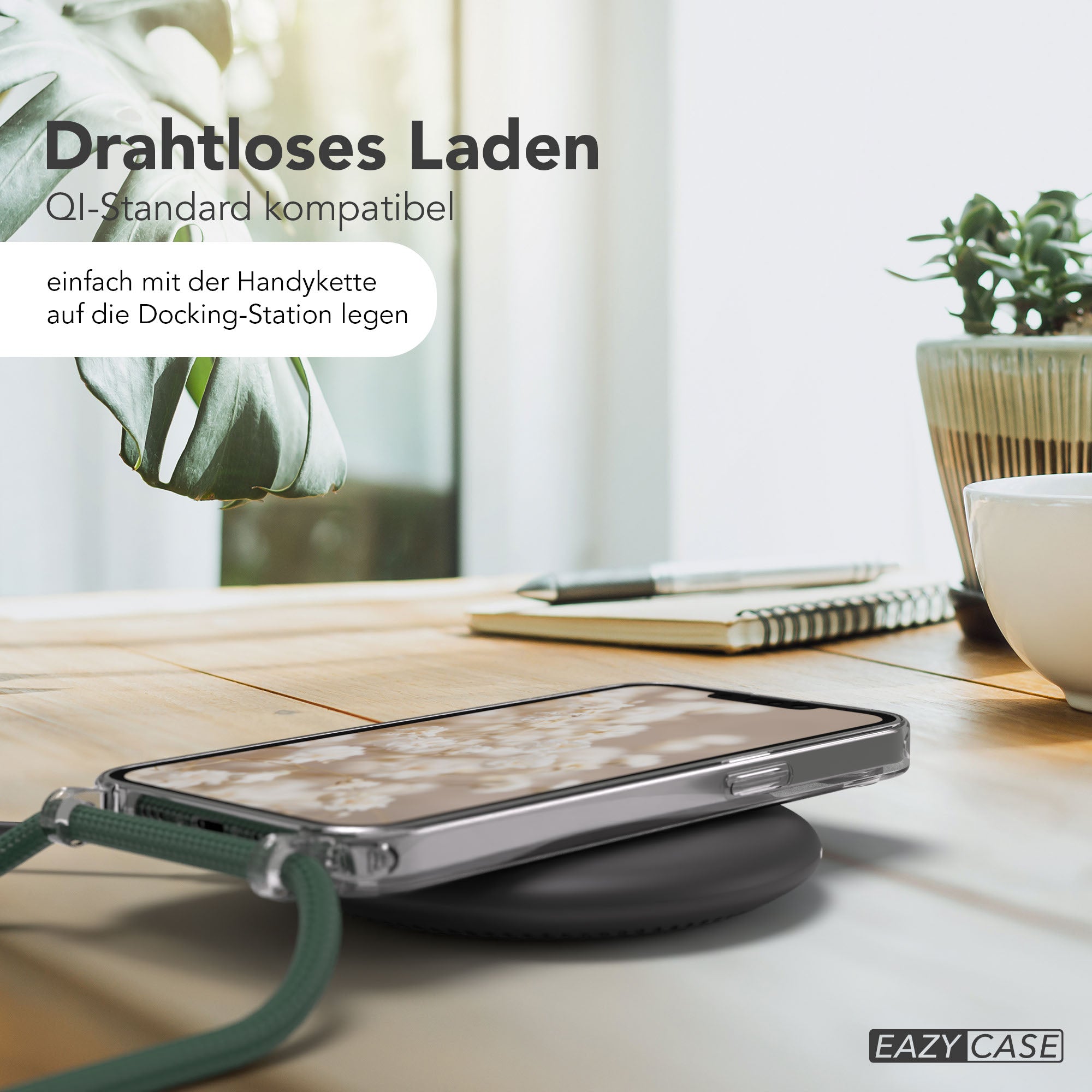 iPhone 16e transparente Hülle + Kordel mit MagSafe