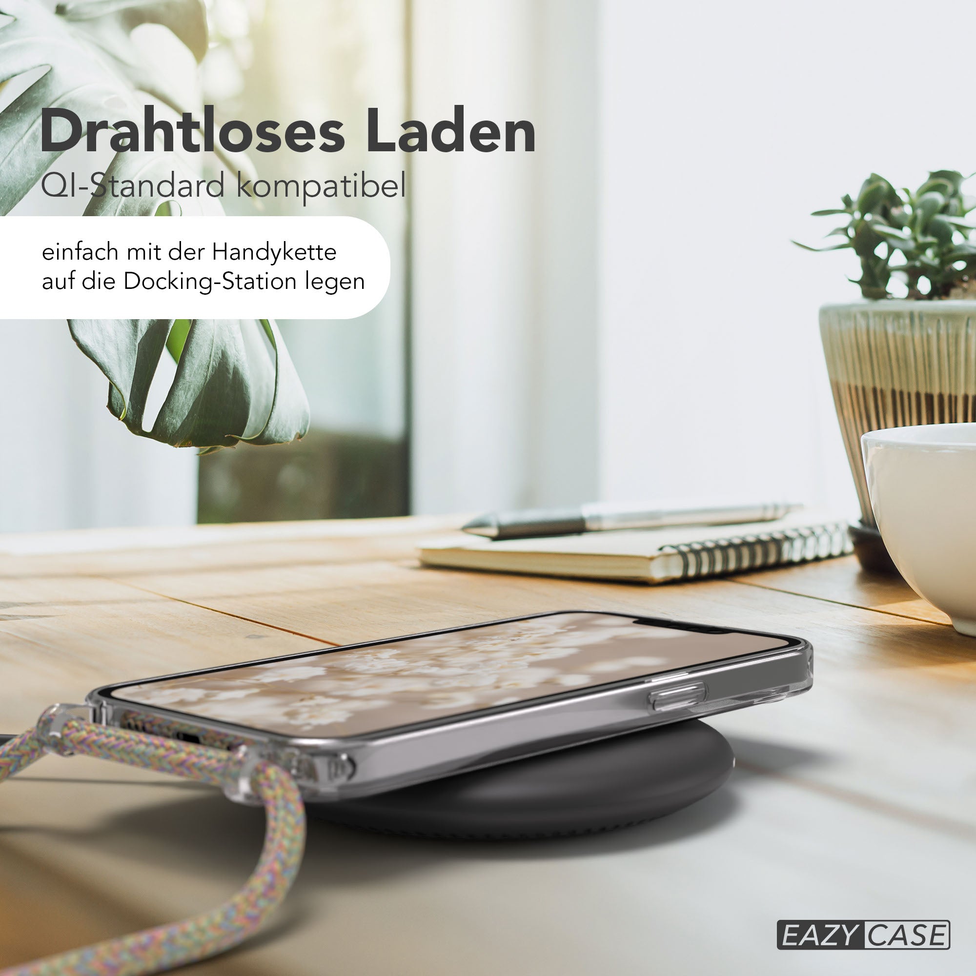 iPhone 16e transparente Hülle + Kordel mit MagSafe