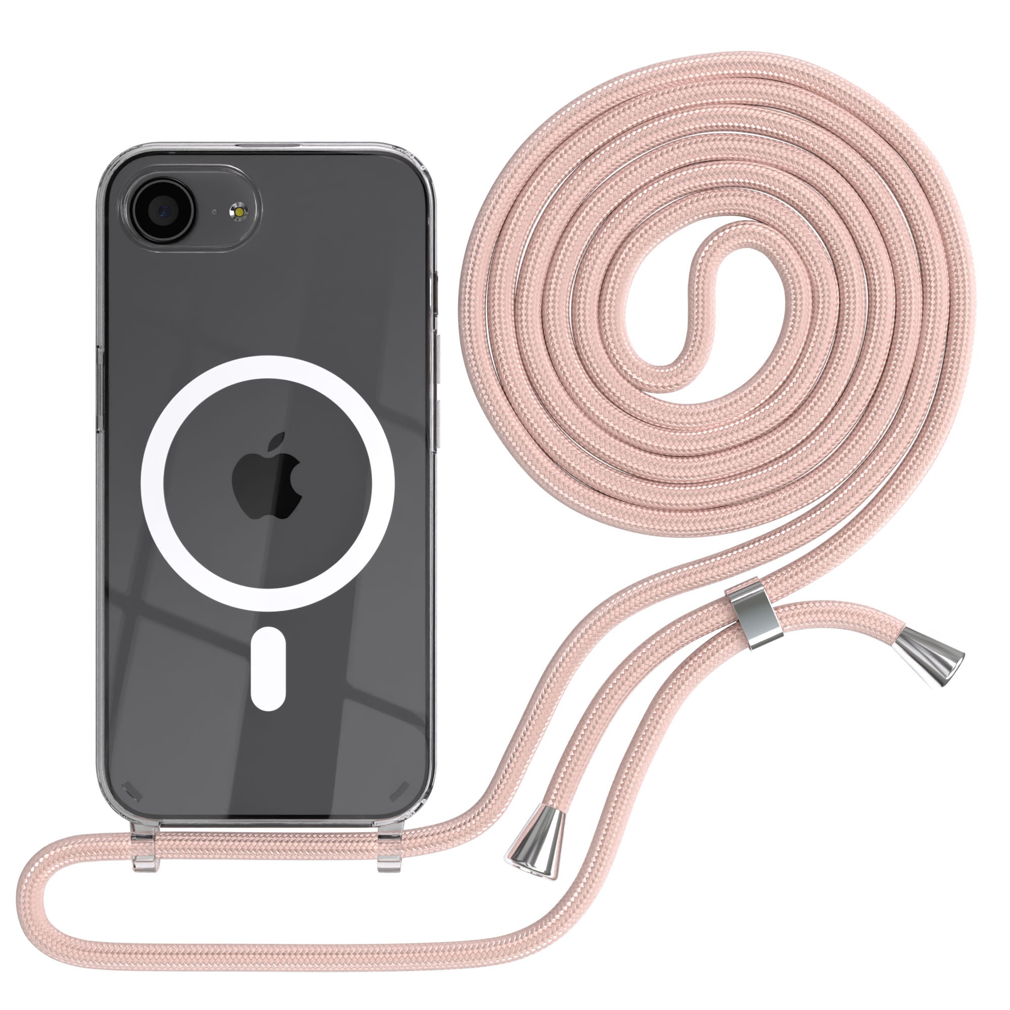 iPhone 16e transparente Hülle + Kordel mit MagSafe