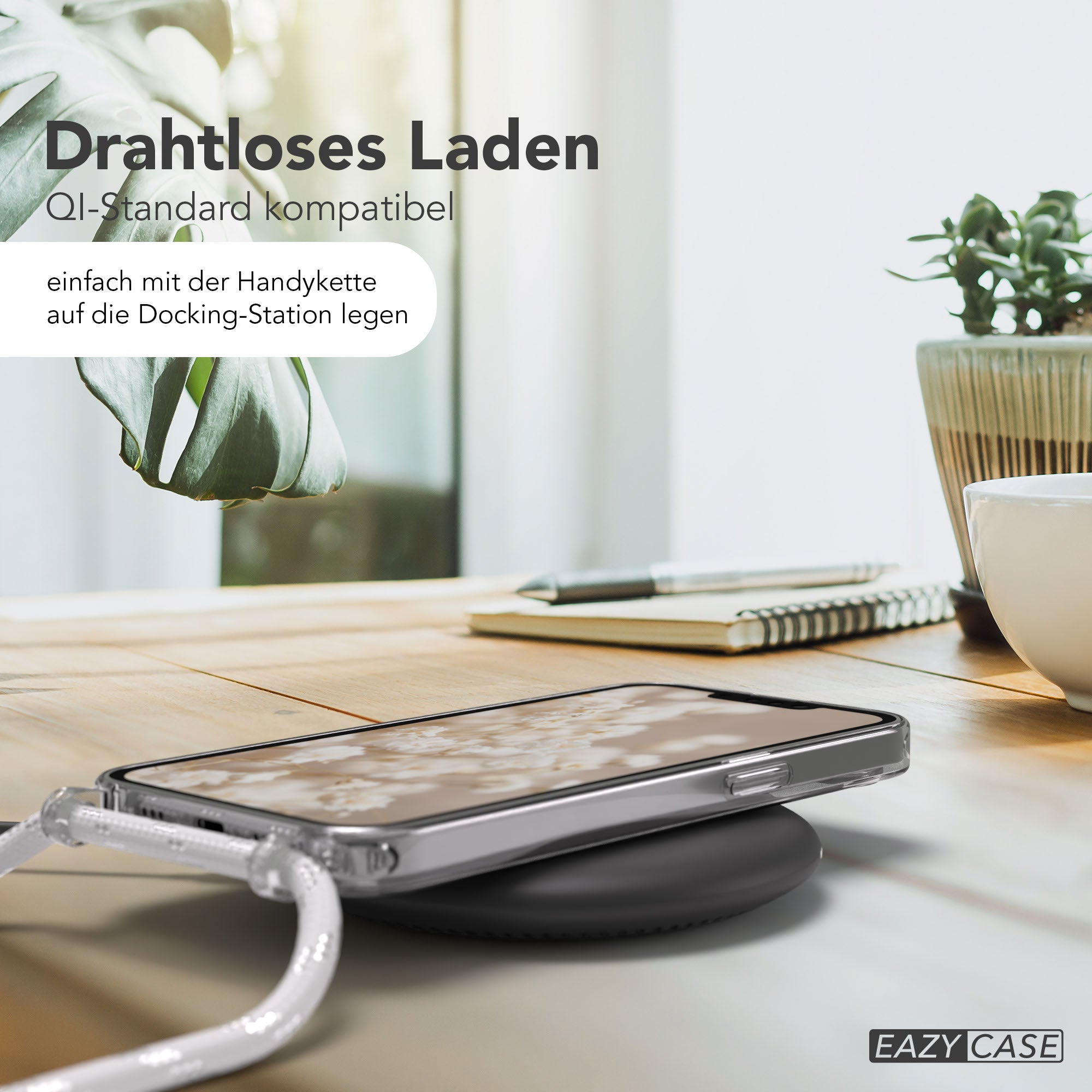 iPhone 16e transparente Hülle + Kordel mit MagSafe
