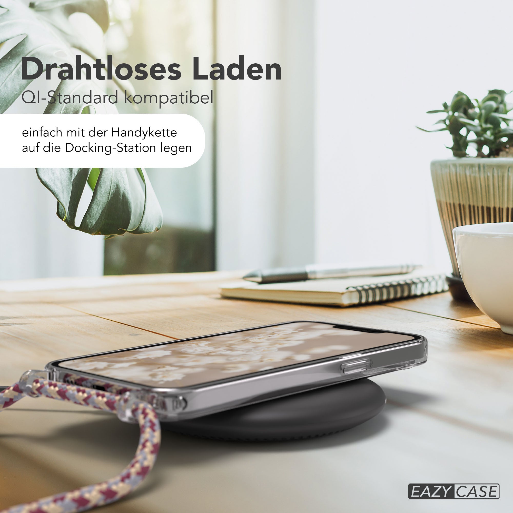 iPhone 16e transparente Hülle + Kordel mit MagSafe