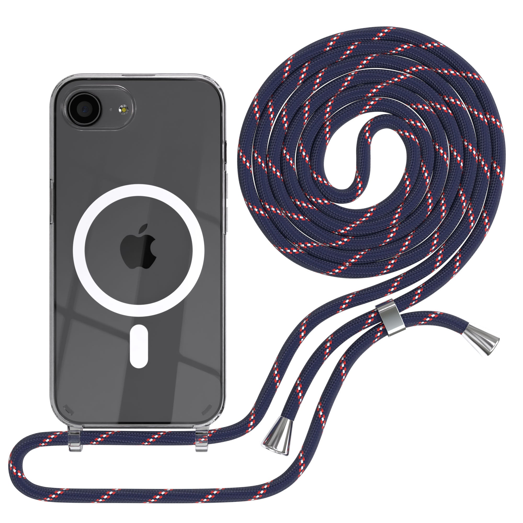 iPhone 16e transparente Hülle + Kordel mit MagSafe